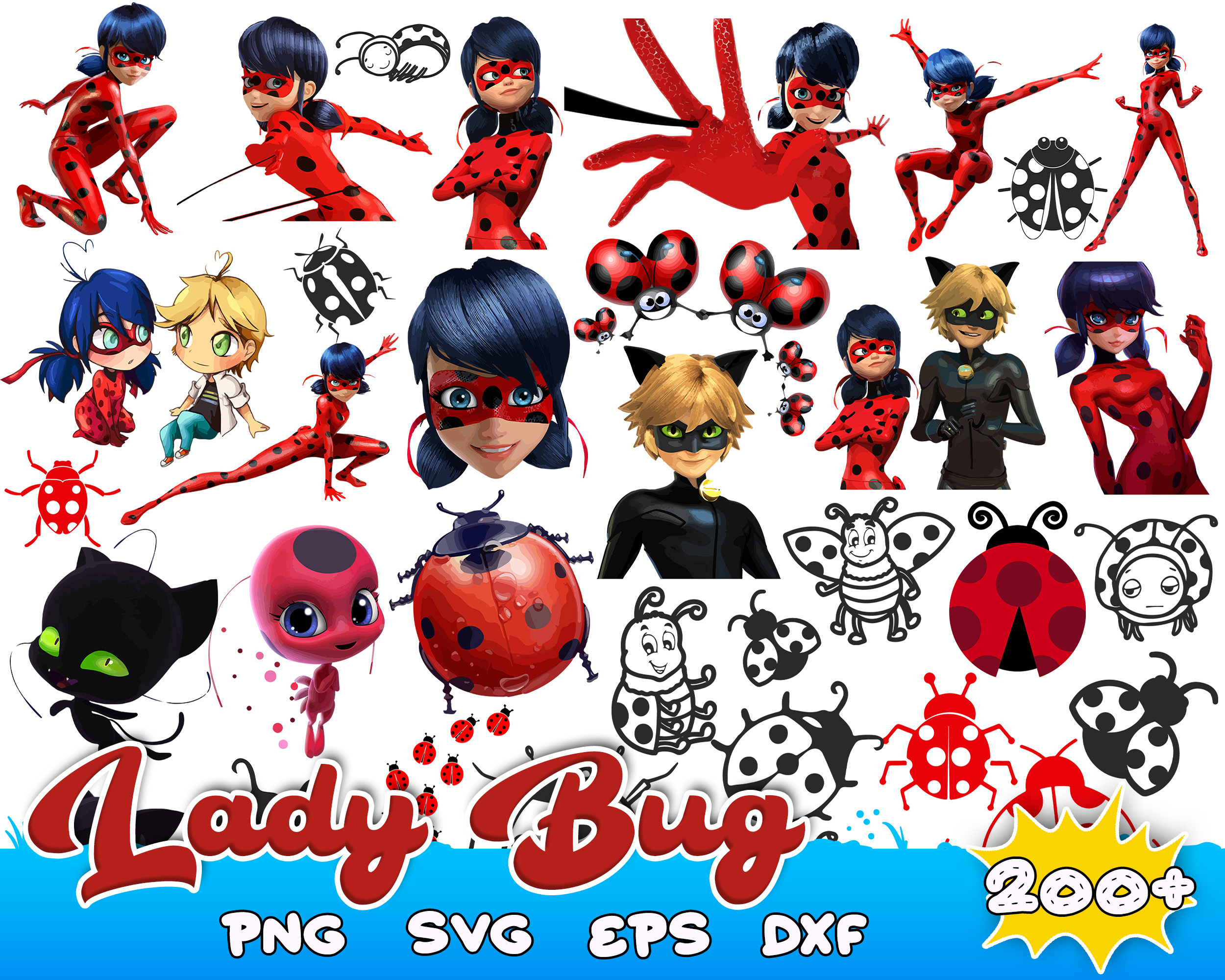 Lady bug Svg And Cat Nor Bundle Svg, Cartoon svg - Inspire Uplift