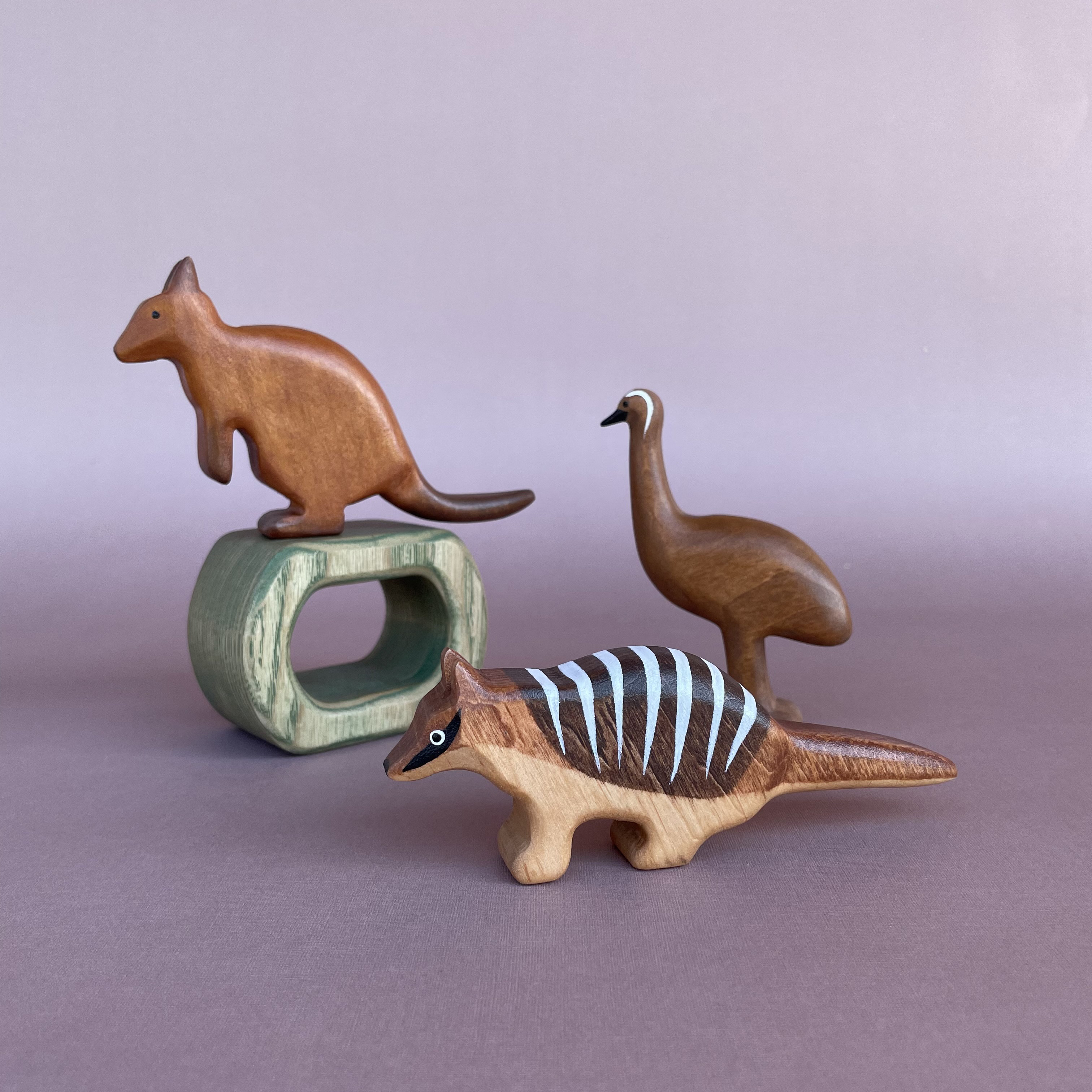 Wooden australian animals figurines (3 pcs) Wooden toys Inspire