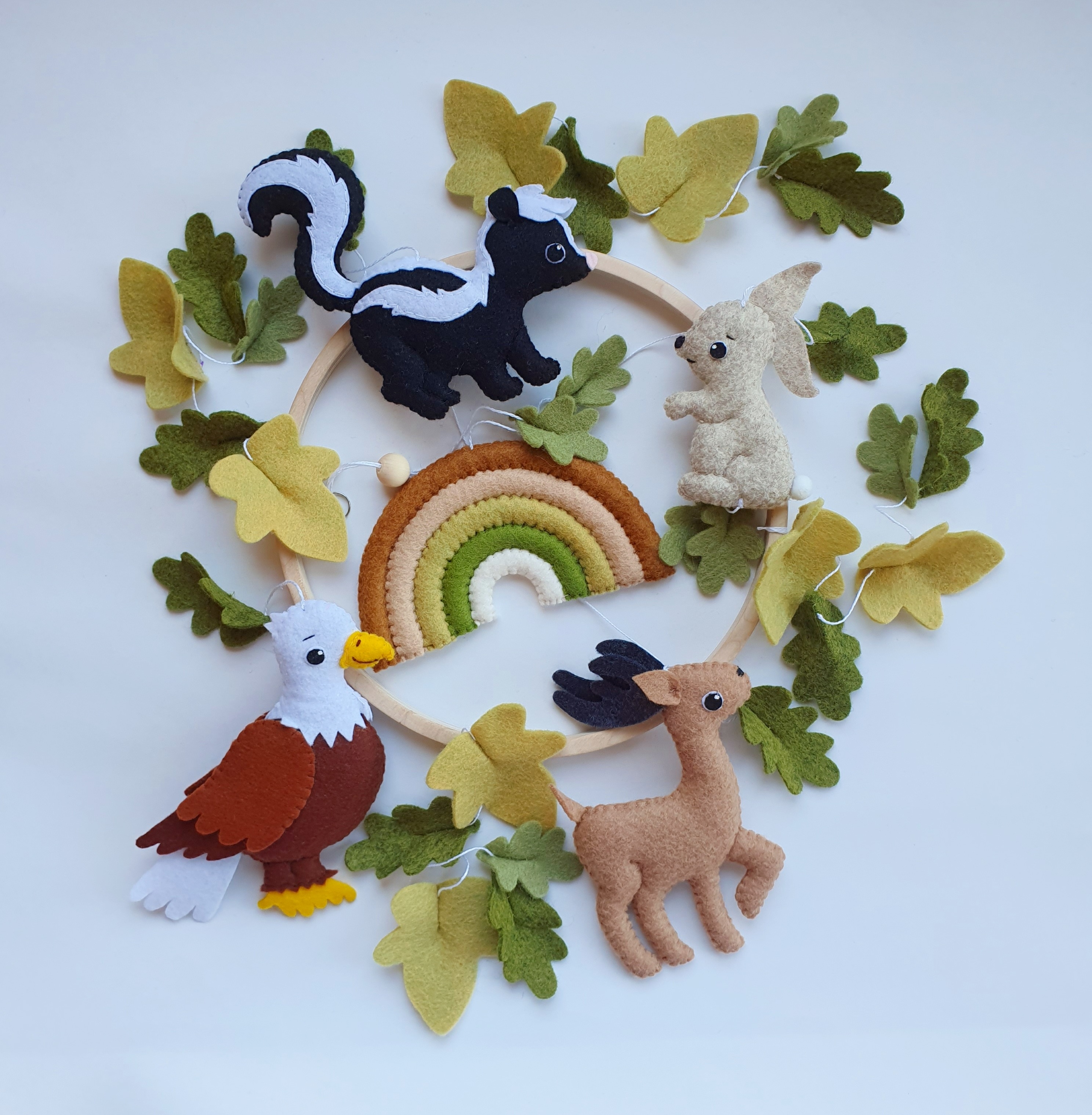 Woodland baby mobile, forest mobile, nursery woodland animal Inspire