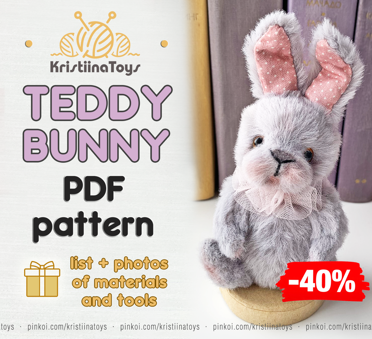 Digital download PDF Teddy Bunny pattern 10 cm NO INSTRUCTIO | Inspire ...