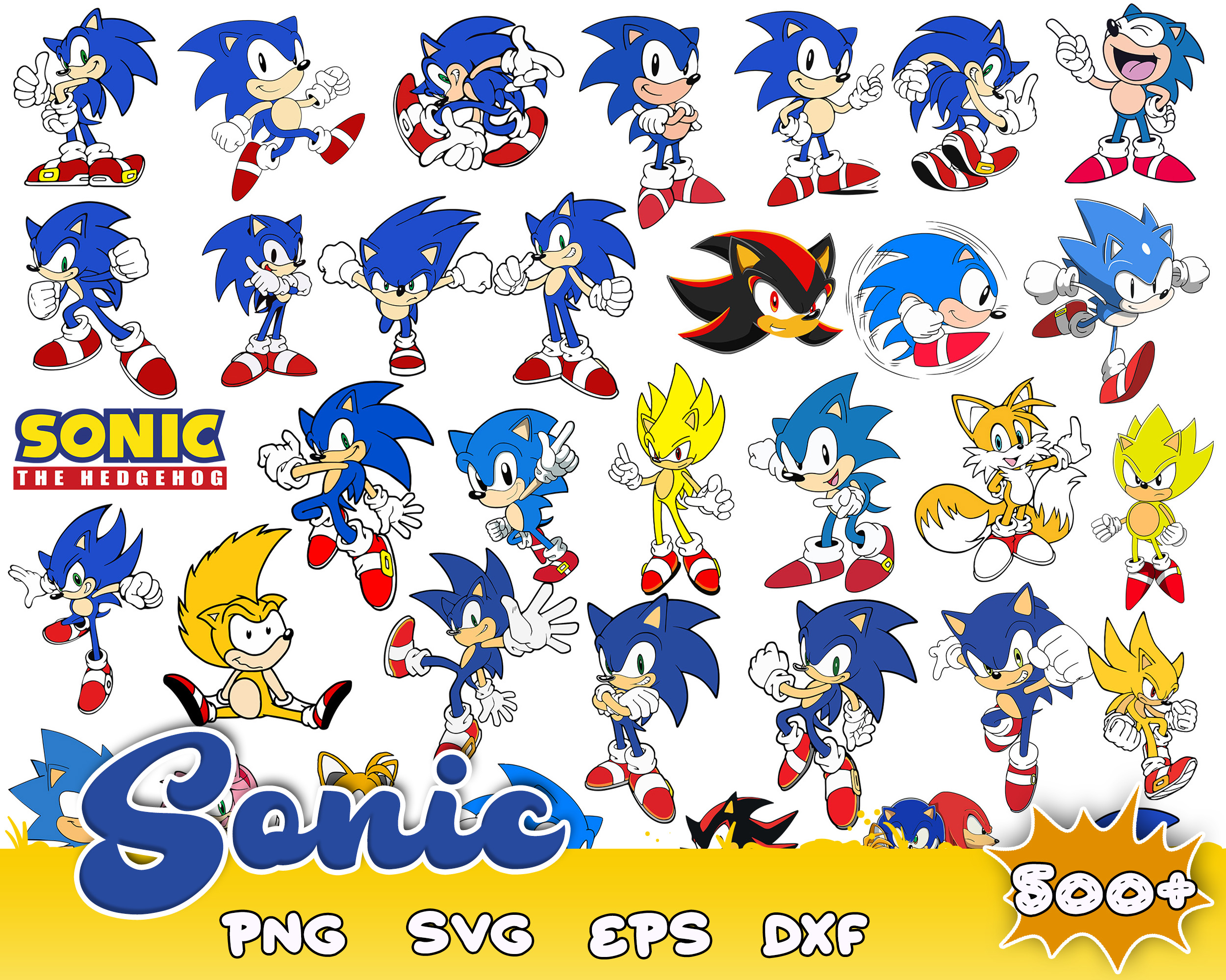 500 Bundle SONIC SVG, The Hedgehog Svg, Sonic Bundle Svg, So - Inspire ...