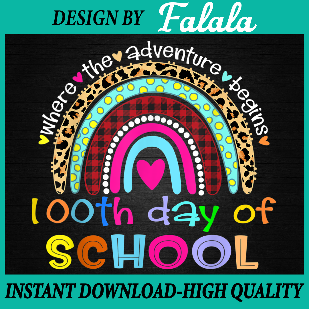100th Day Of School Teacher PNG - 100 Days Smarter Rainbow P - Inspire ...