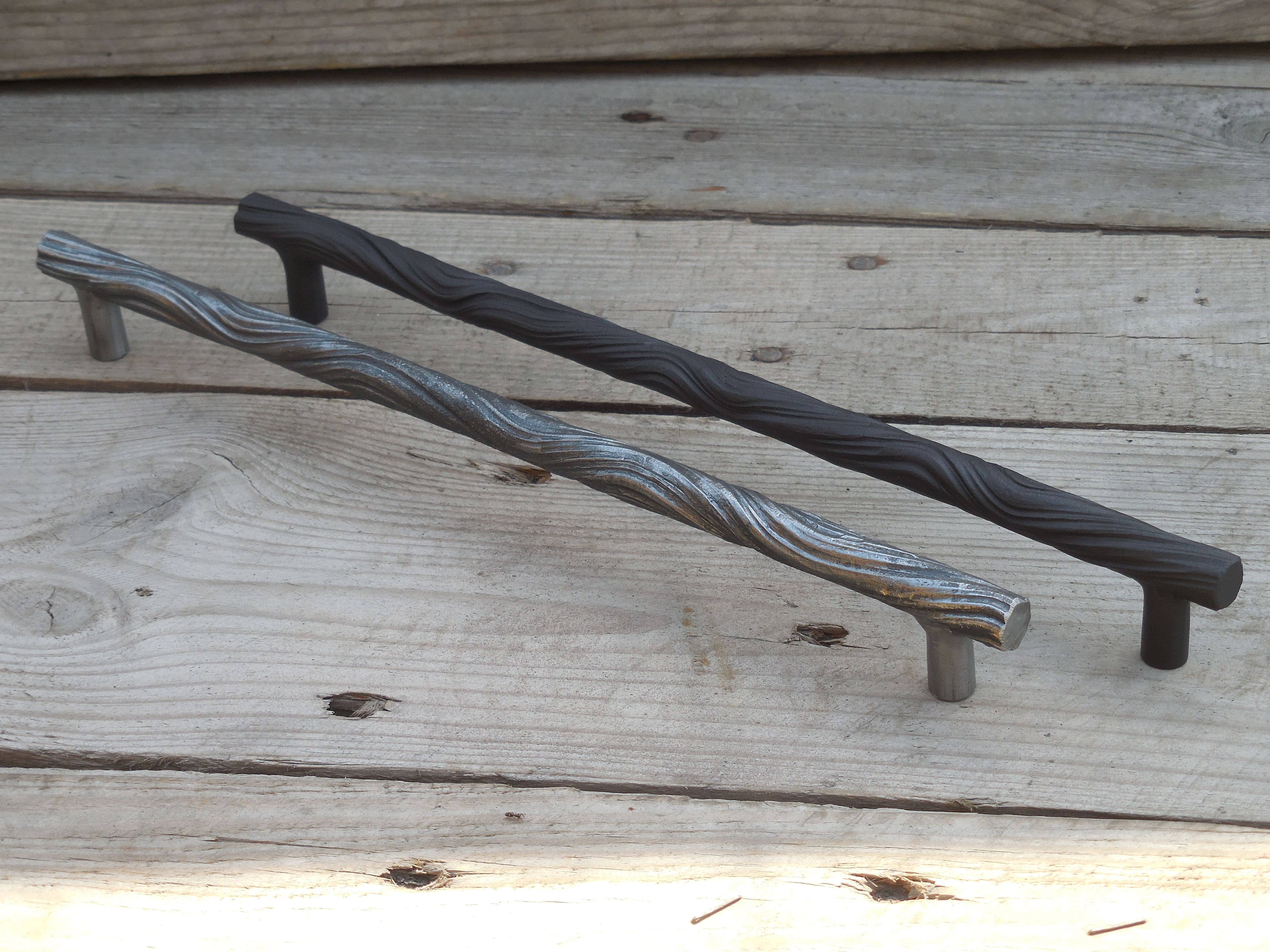 256 mm hand forged drawer pull (type 3), 10.1 in, wrought ir | Inspire ...