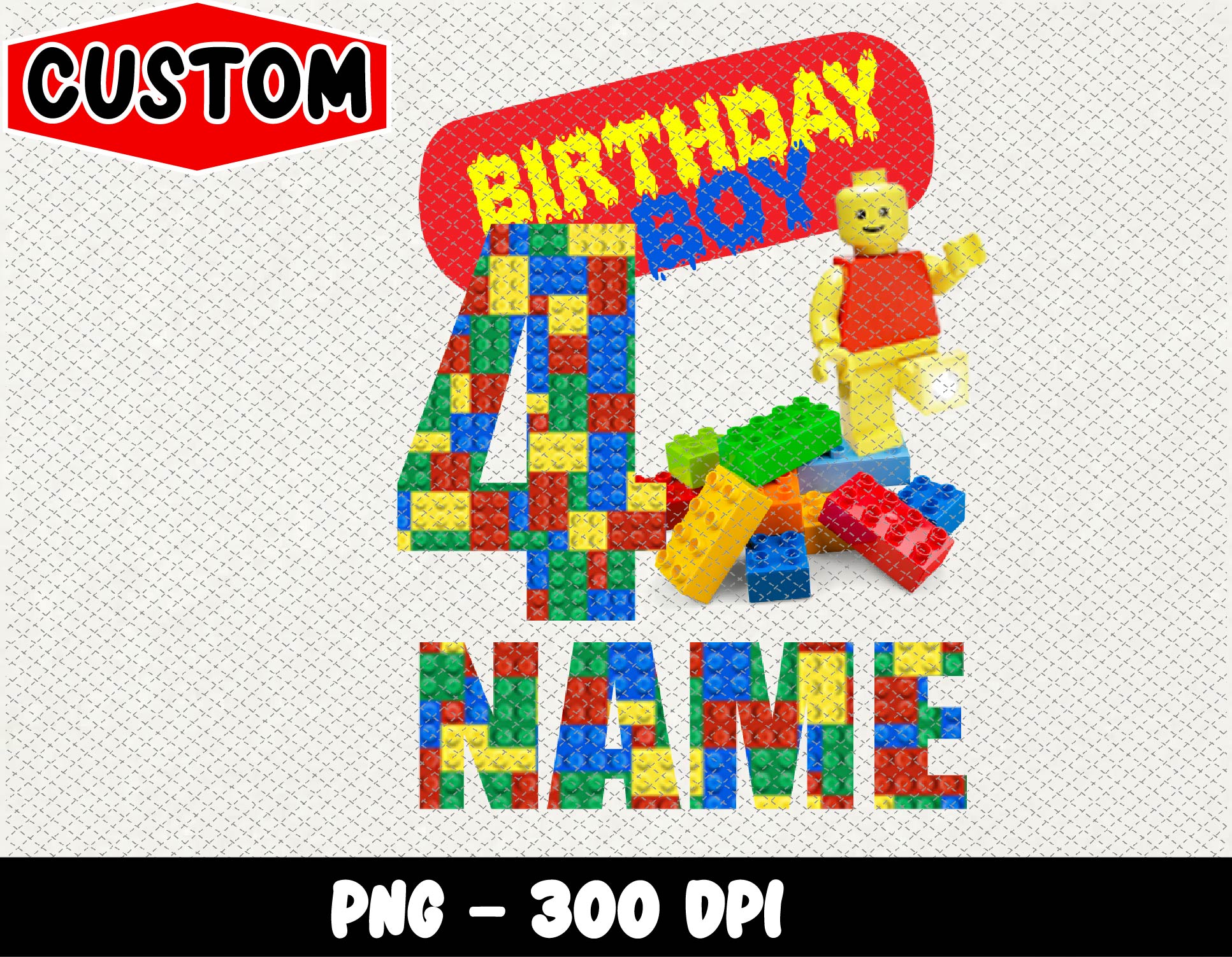 Building Blocks Birthday custom PNG, Personalized - Inspire Uplift