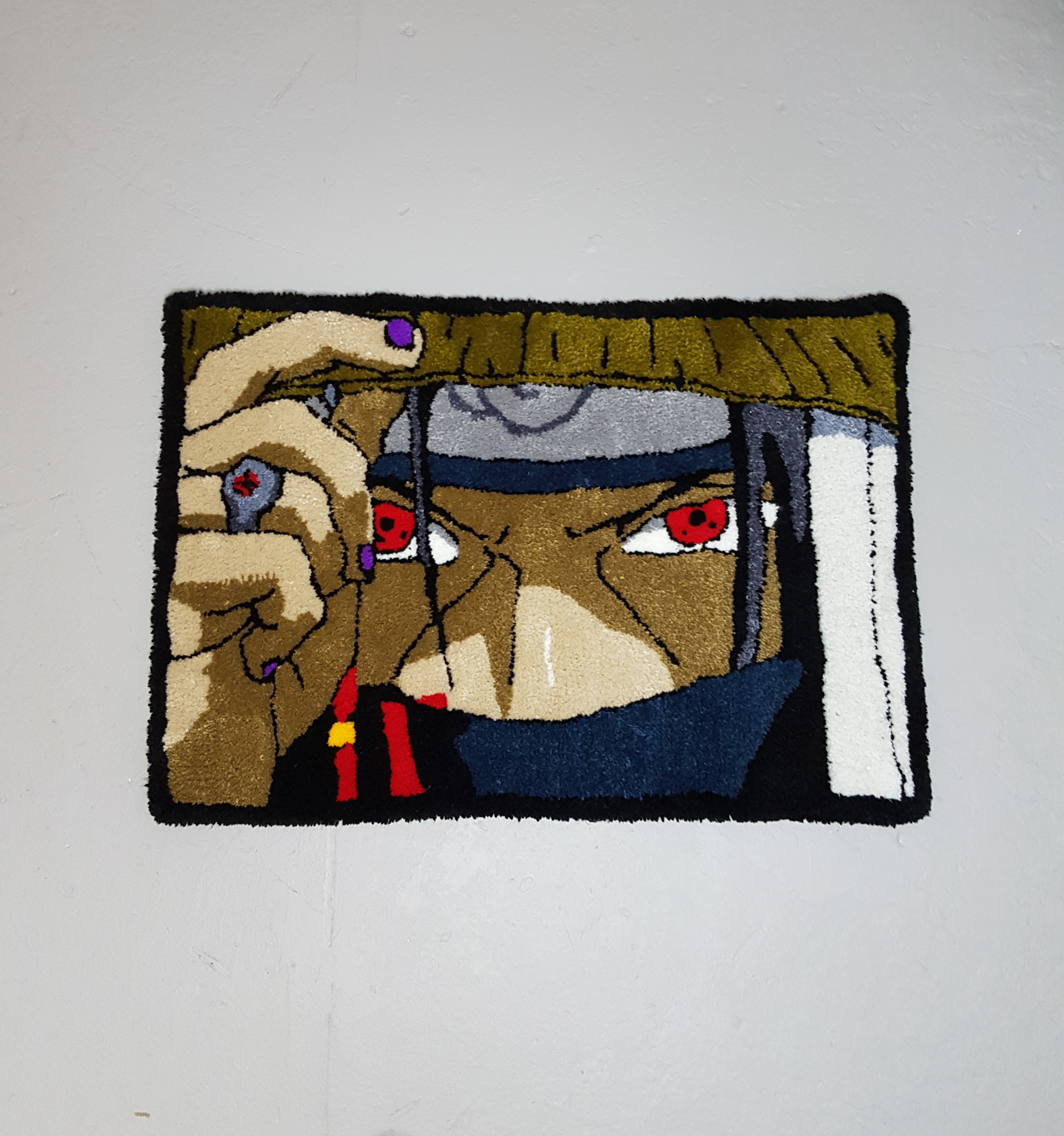 Uchia Rug Handmade custom rug Anime rug Itachi Uchiha - Inspire Uplift