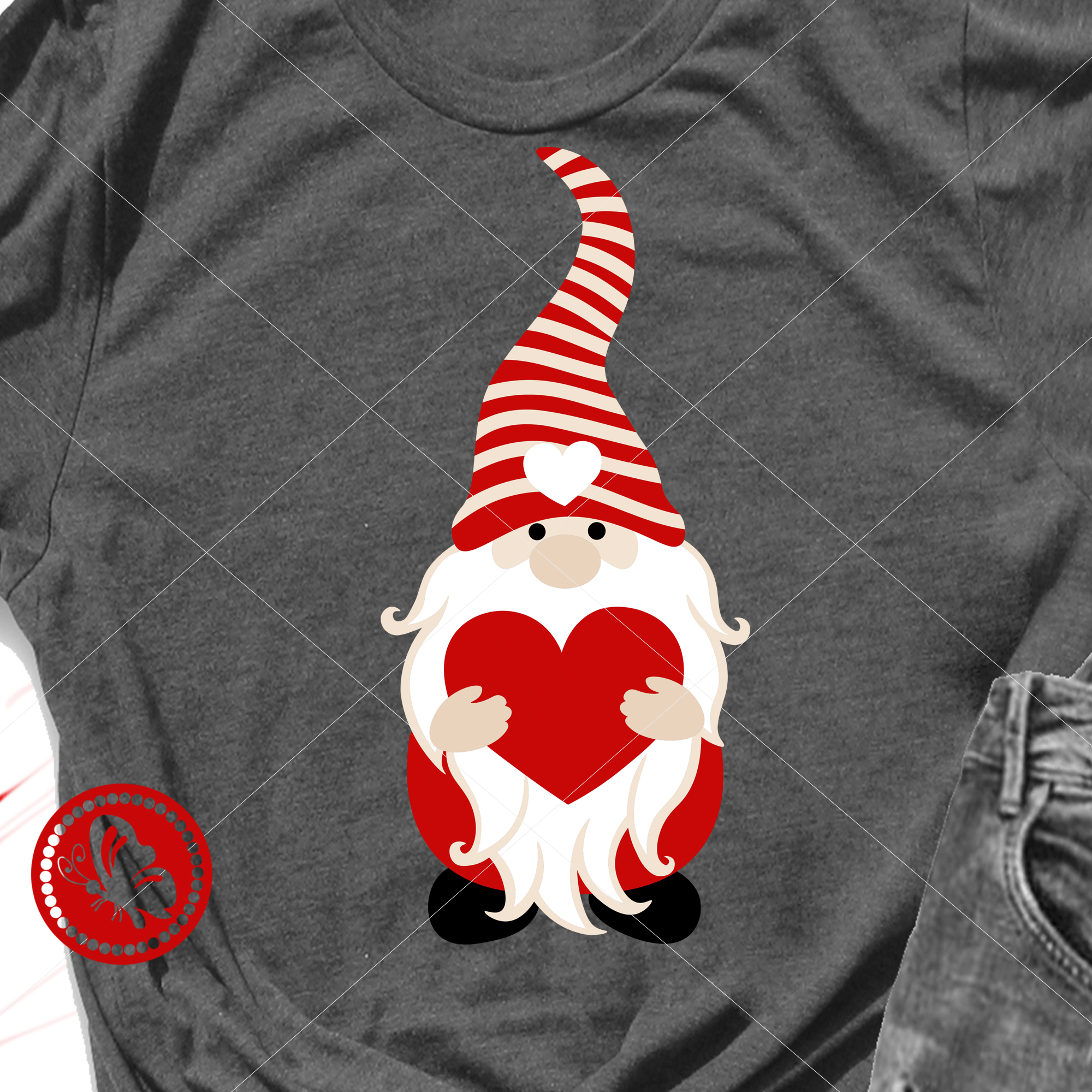 Gnome with heart Valentines day Svg Love Digital downloads | Inspire Uplift