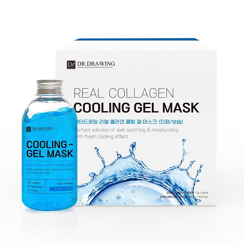 Cooling gel face mask with collagen, gel 200 ml and powder 1 Inspire