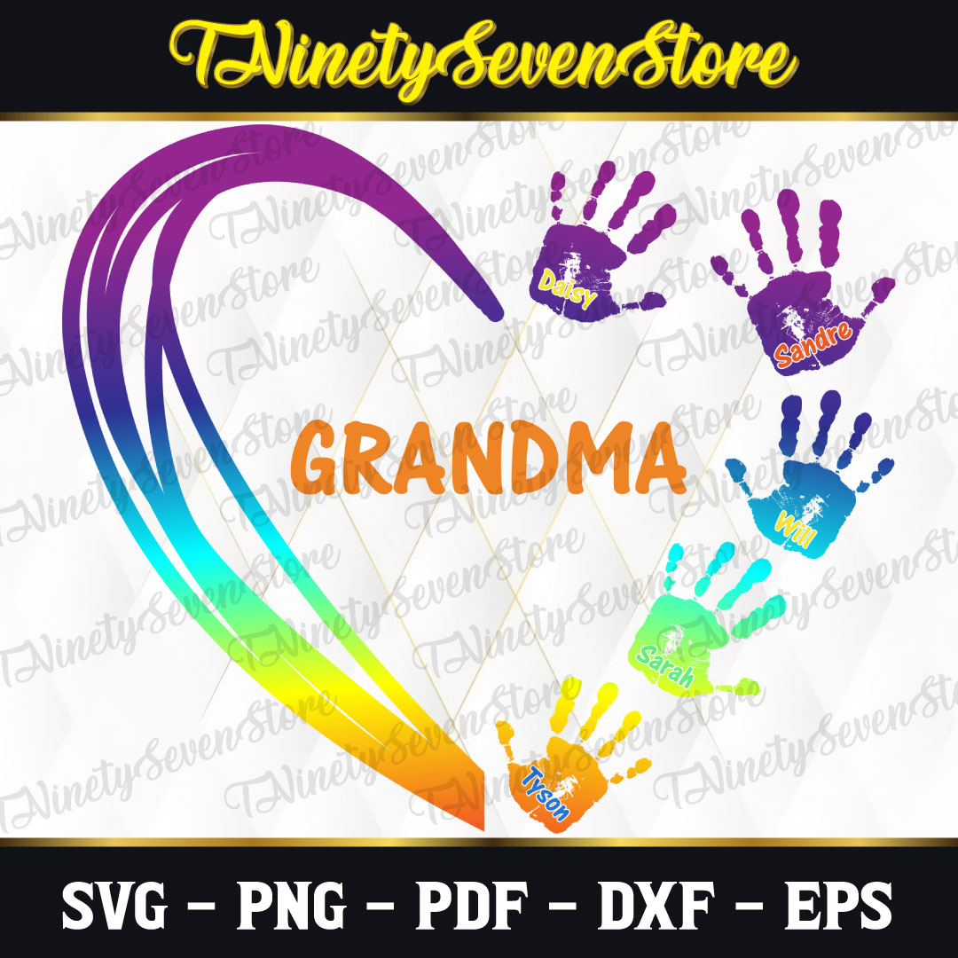 PERSONALIZABLE GRANDMA HEART Svg, Grandma Heart Design, Dais - Inspire