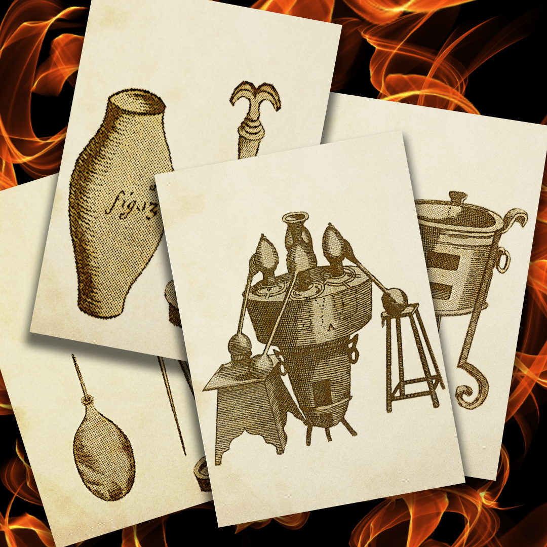 Digital wall steampunk posters medieval drawings alchemical | Inspire ...