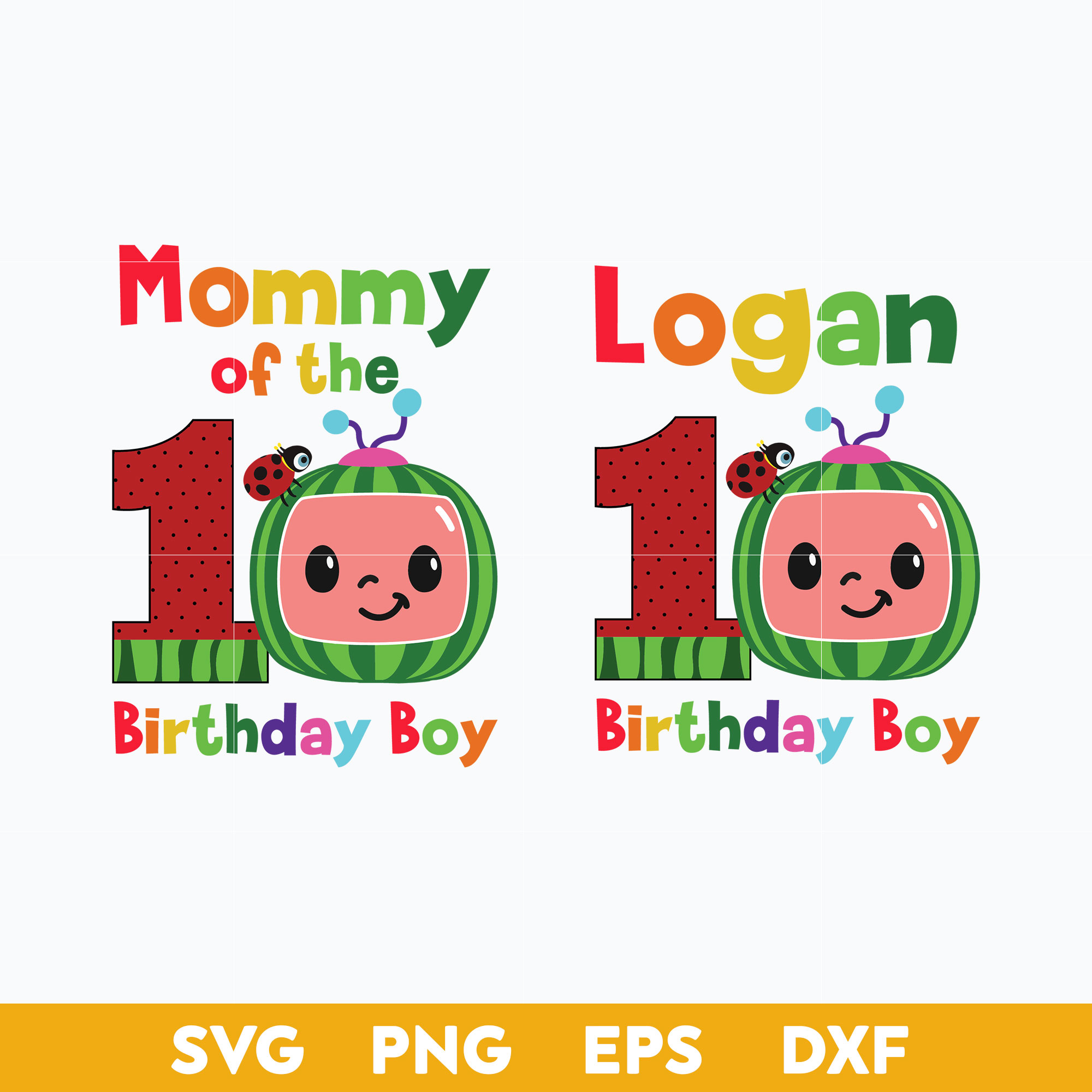 Cocomelon mommy of the birthday boy and logan birthday svg inspire