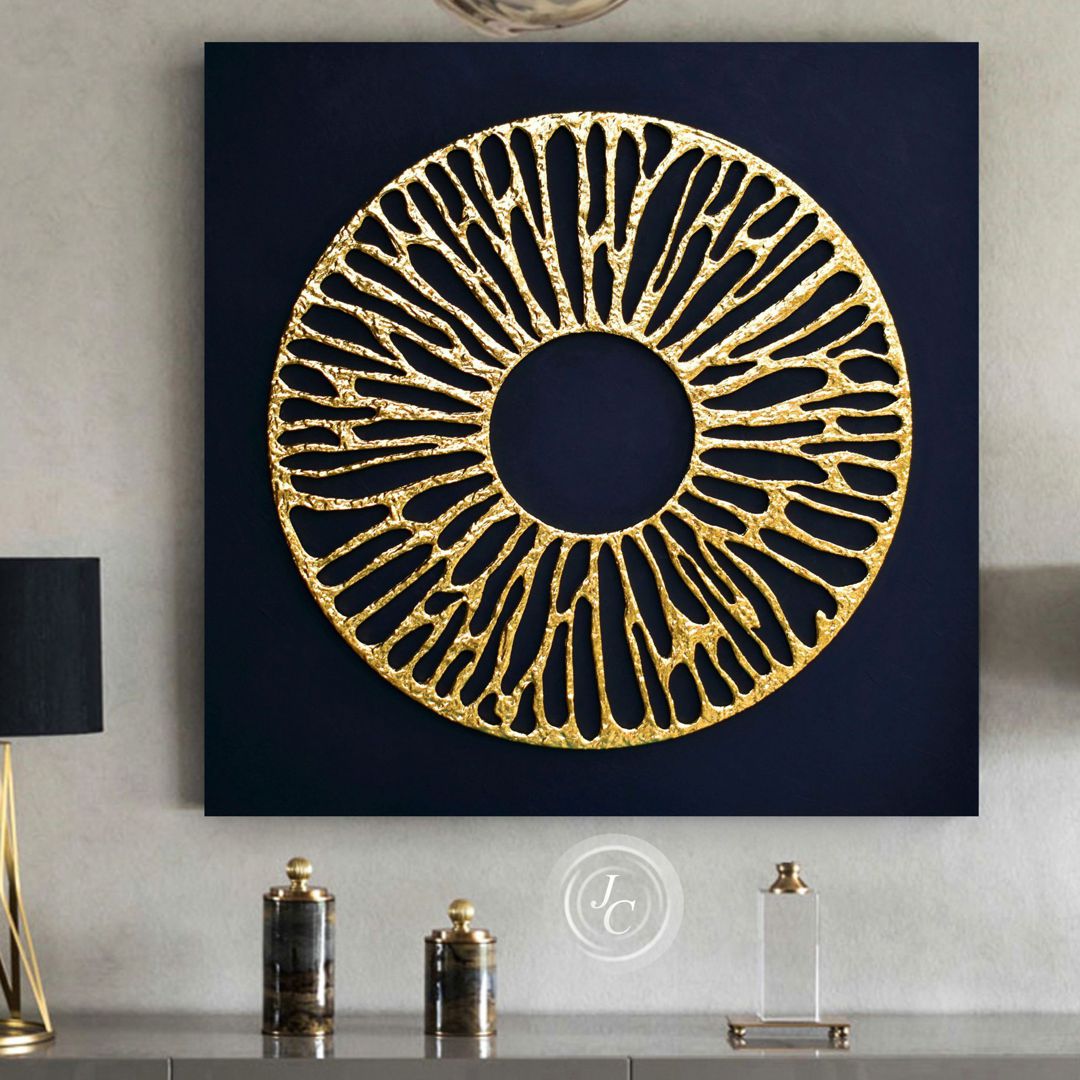 Black and Gold Abstract Original Painting Textured artwork w | Inspire ...