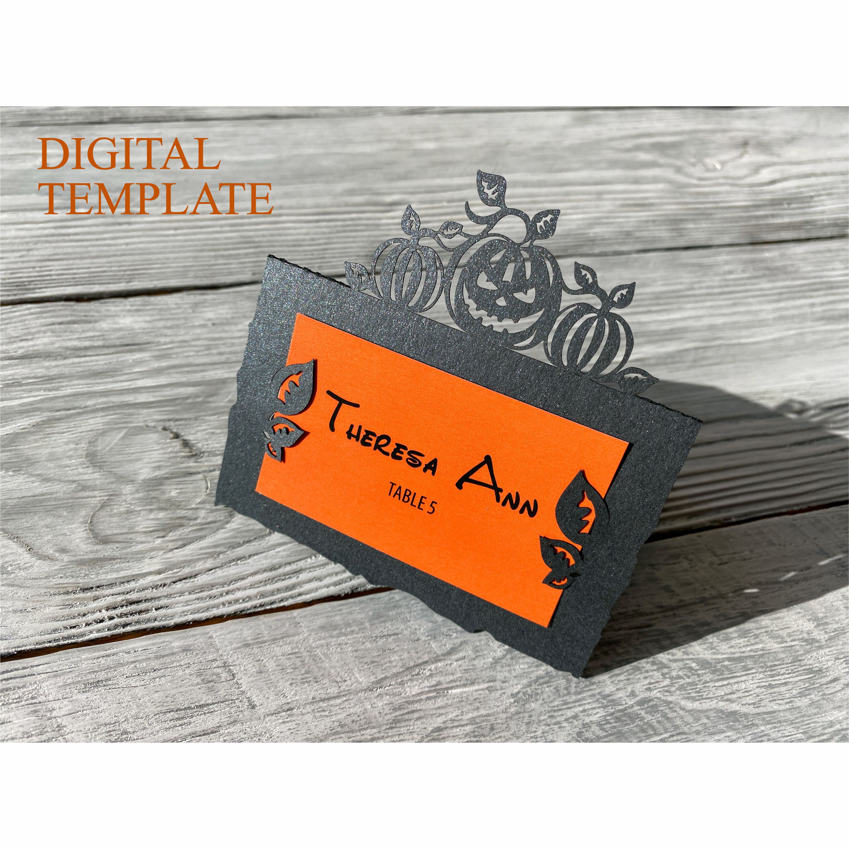 DIY Halloween place card svg digital template pumpkin Gothic - Inspire ...