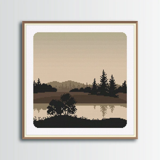 Landscape Cross Stitch Pattern Mountains Cross Stitch Digi Inspire