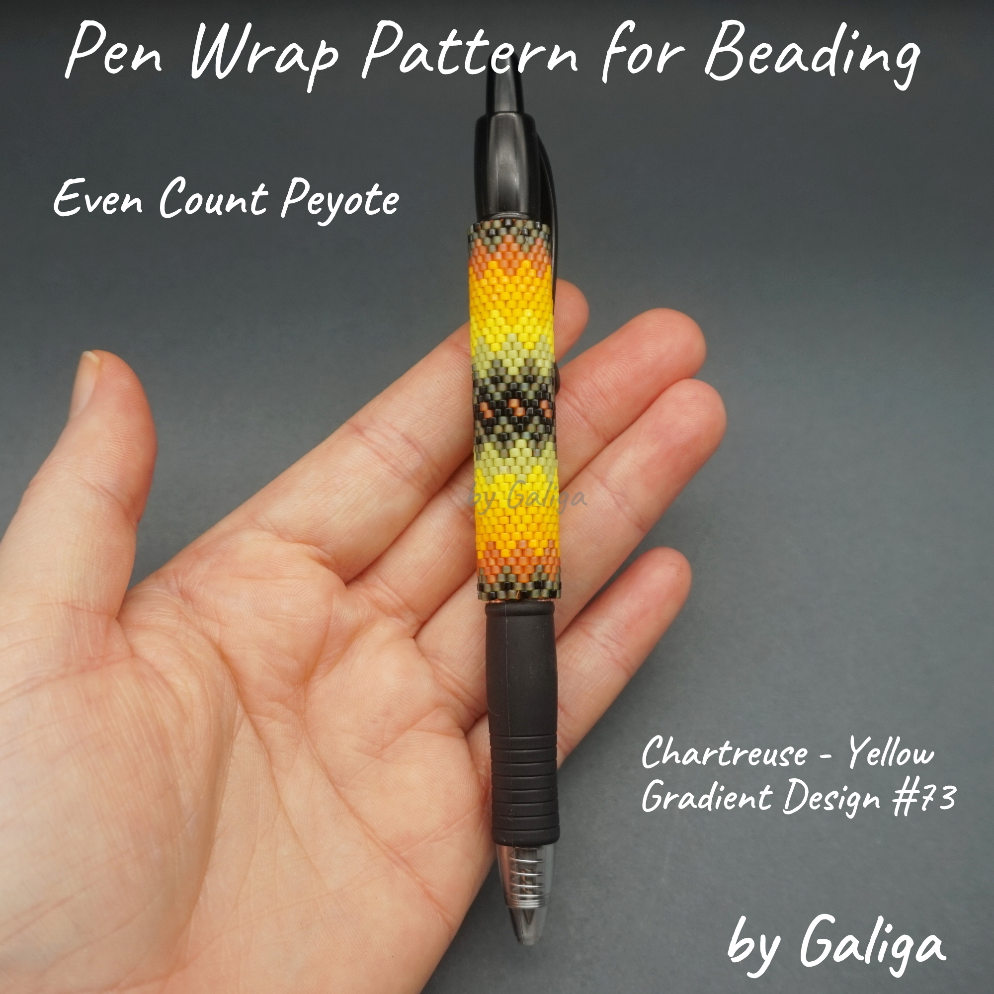 Autumn Hues Beaded Pen Sleeve Pattern - Yellow Chartreuse De | Inspire ...