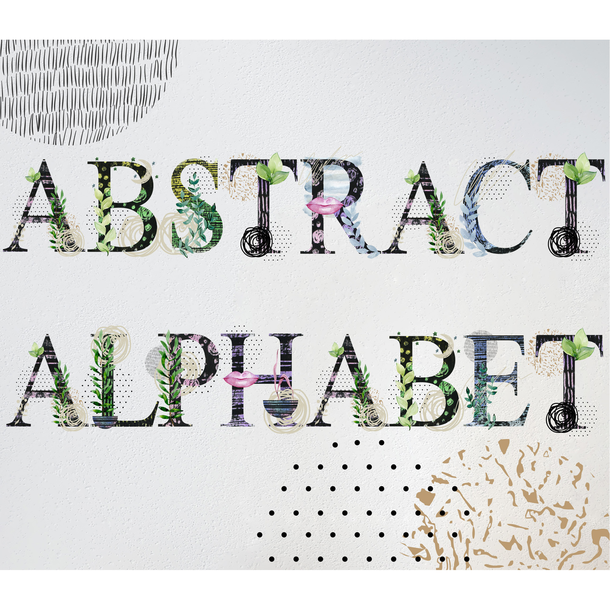Abstract alphabet letters, png. - Inspire Uplift