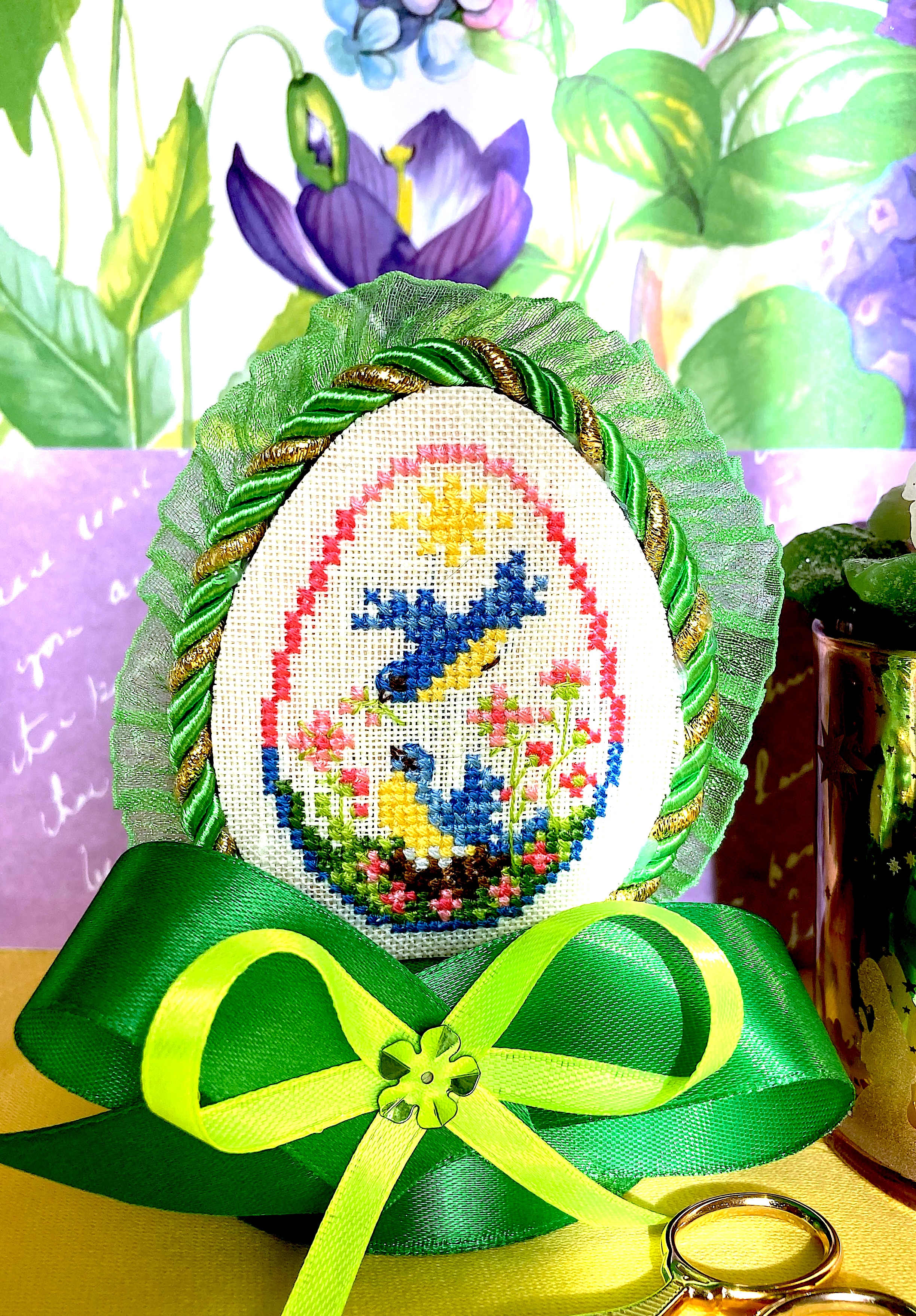 BIRD FAMILY EASTER EGG Ornament cross stitch pattern PDF by | Inspire ...