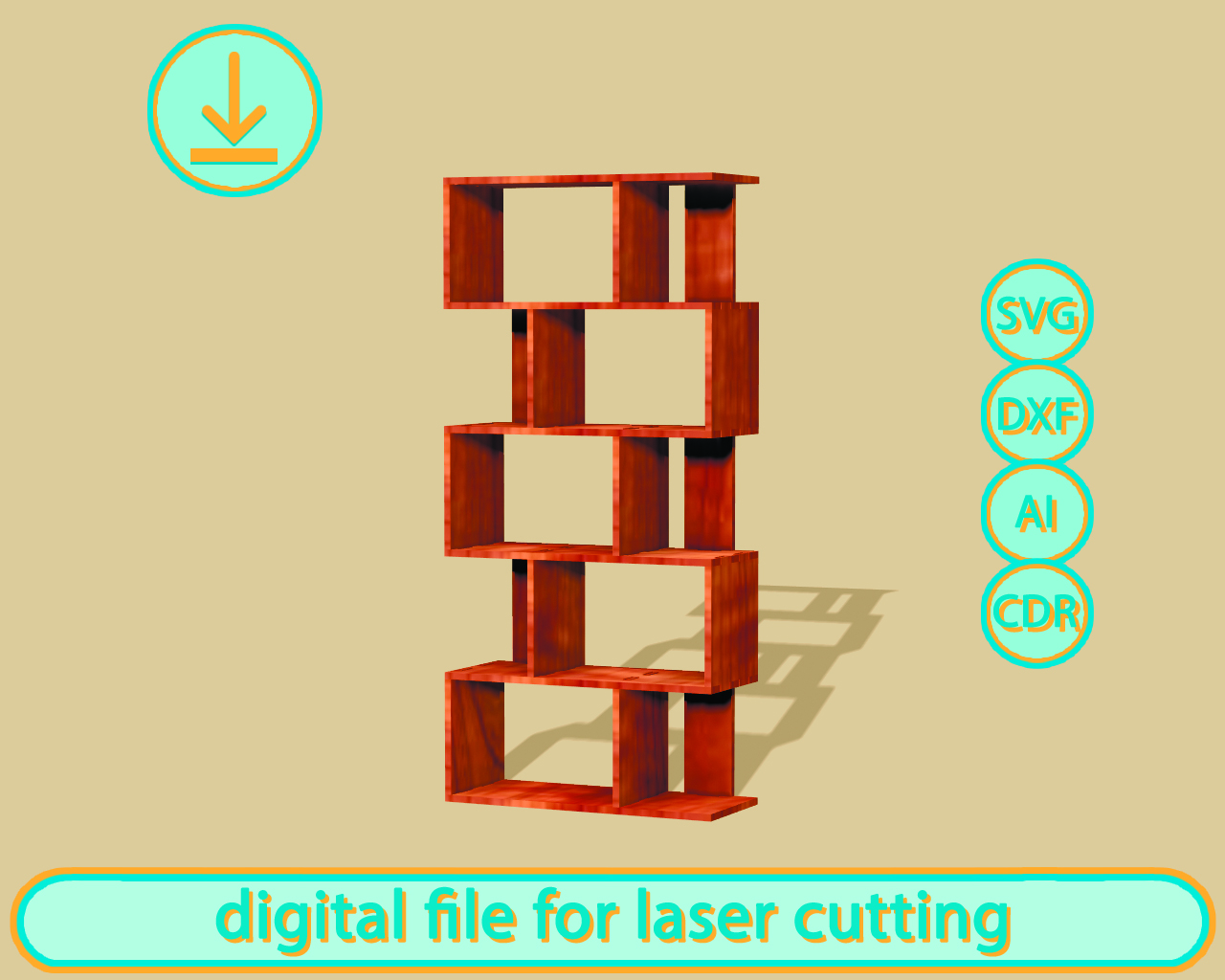 Dollhouse bookshelf, shelf unit - Digital Laser Cut Files | Inspire Uplift