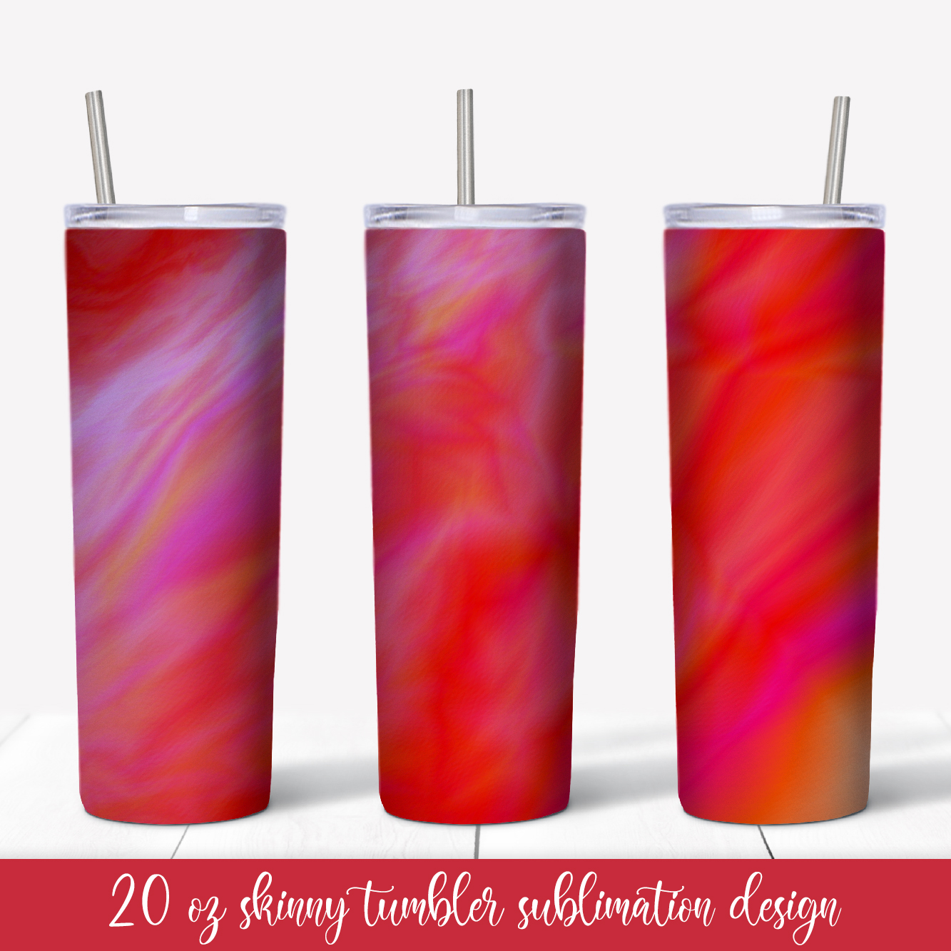 Red Tumbler Sublimation Wrap. Marble Texture Tumbler Design Inspire