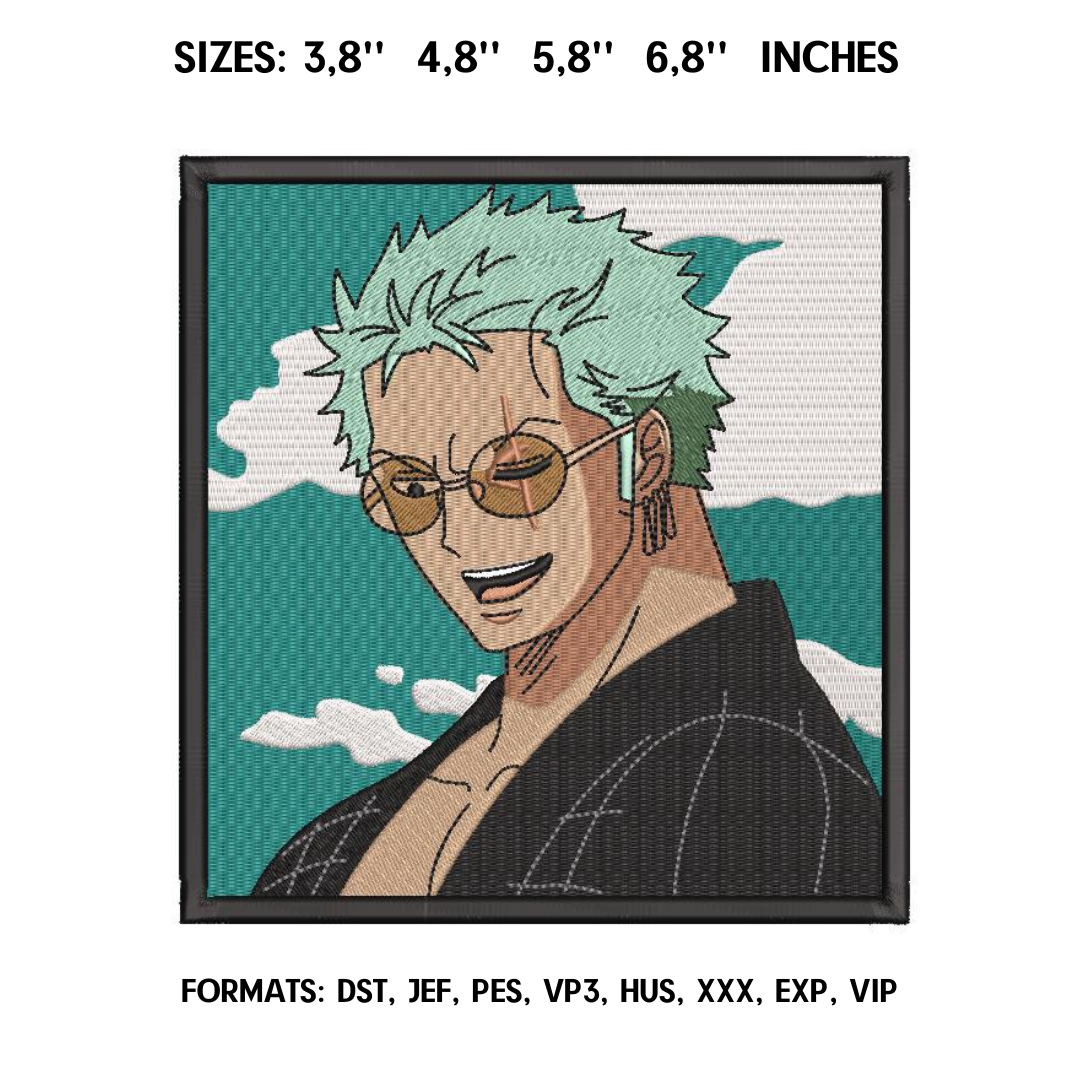 Zoro Embroidery Design File/ One piece Anime Embroidery Desi Inspire Uplift