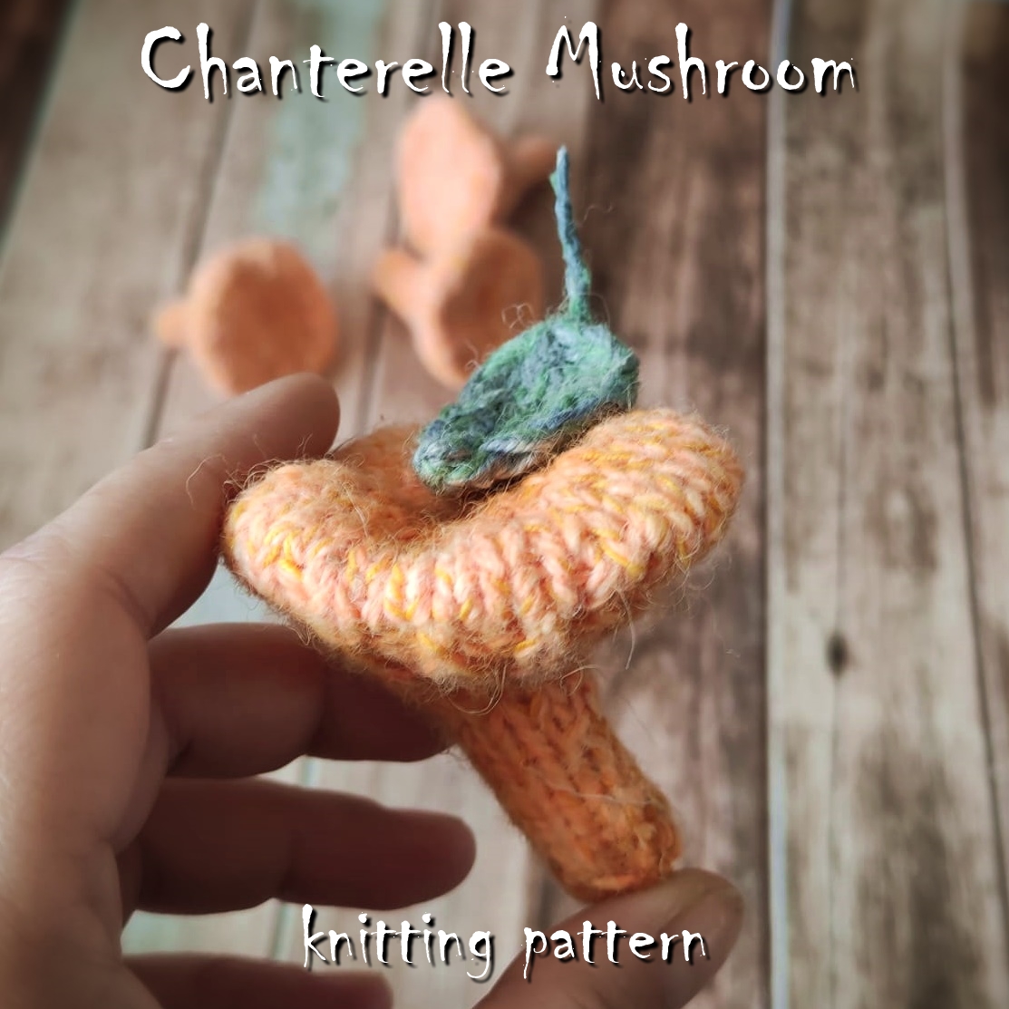 Chanterelle mushroom knitting pattern Inspire Uplift