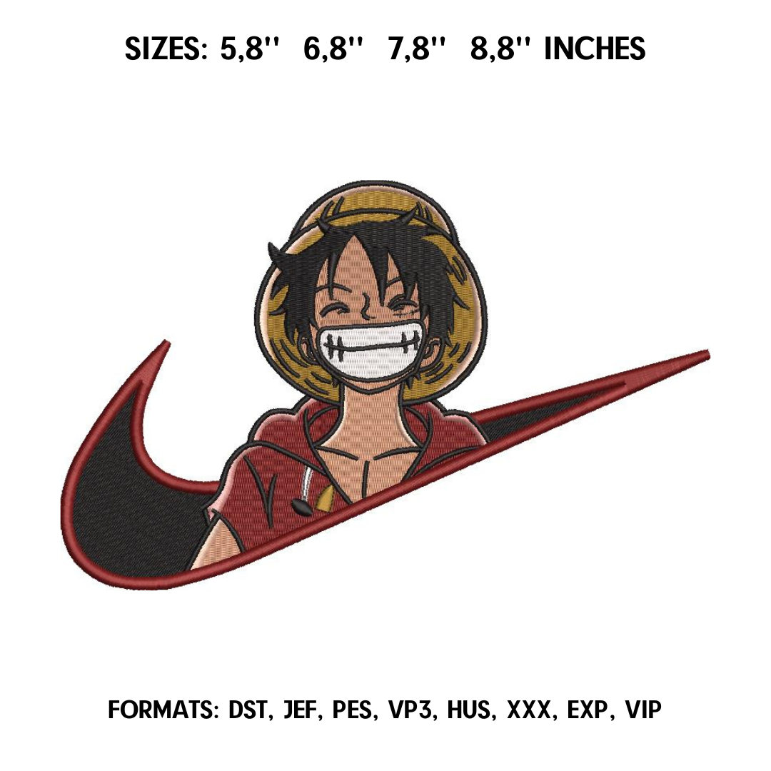 Monkey D Luffy Embroidery Design File / One Piece Anime Embr Inspire Uplift