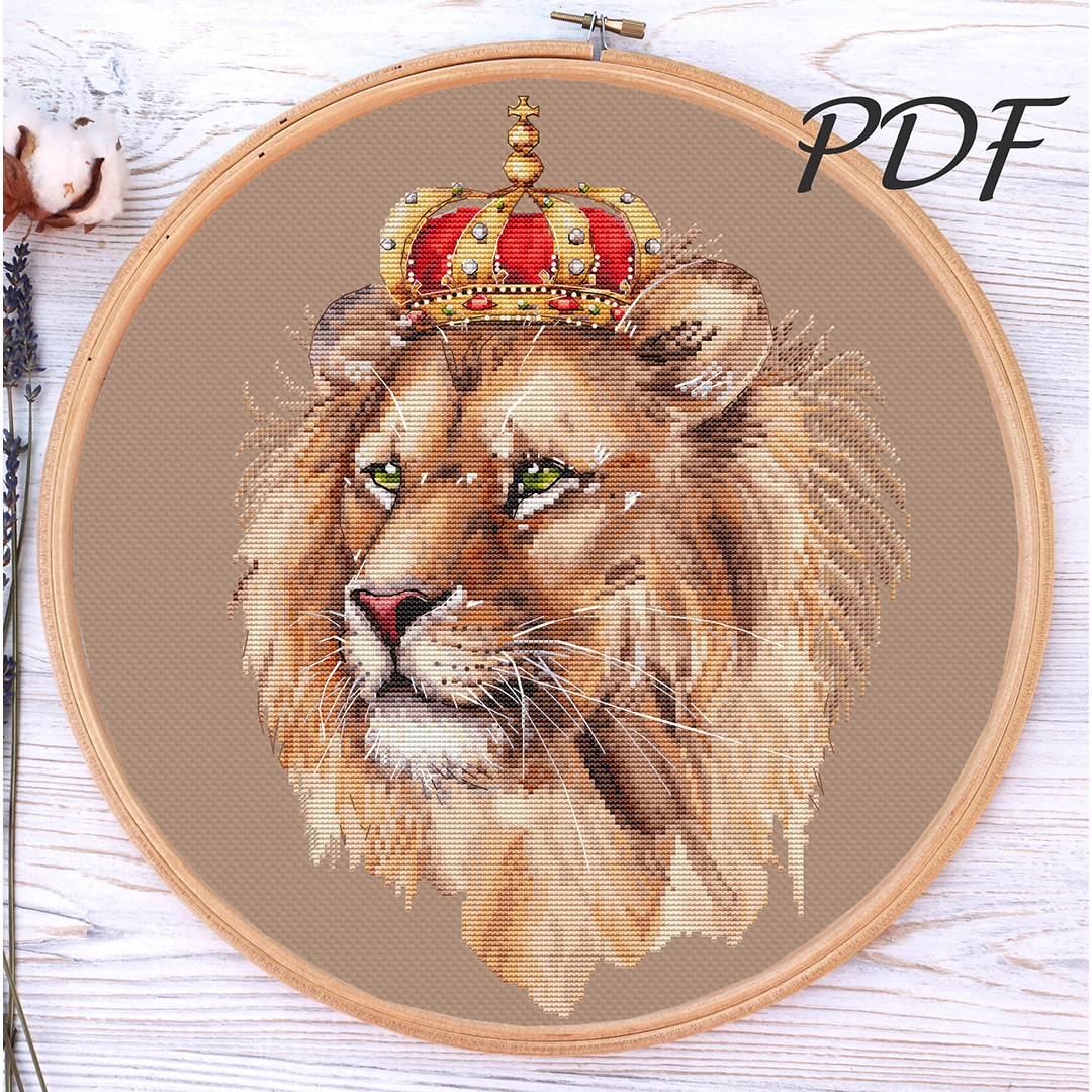 Cross stitch pattern Lion cross stitch design for embroidery - Inspire