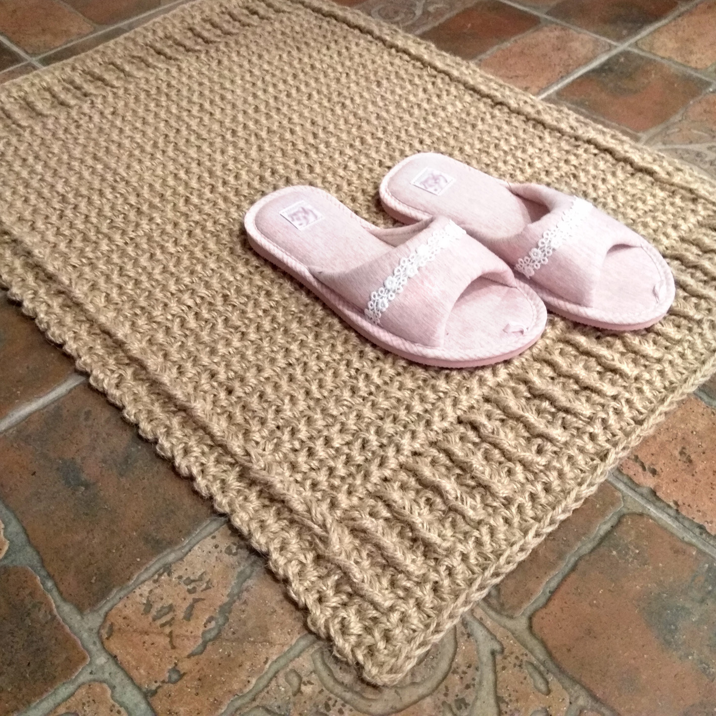 Crochet doormat Braided jute rug Rope door mat Rug Inspire Uplift