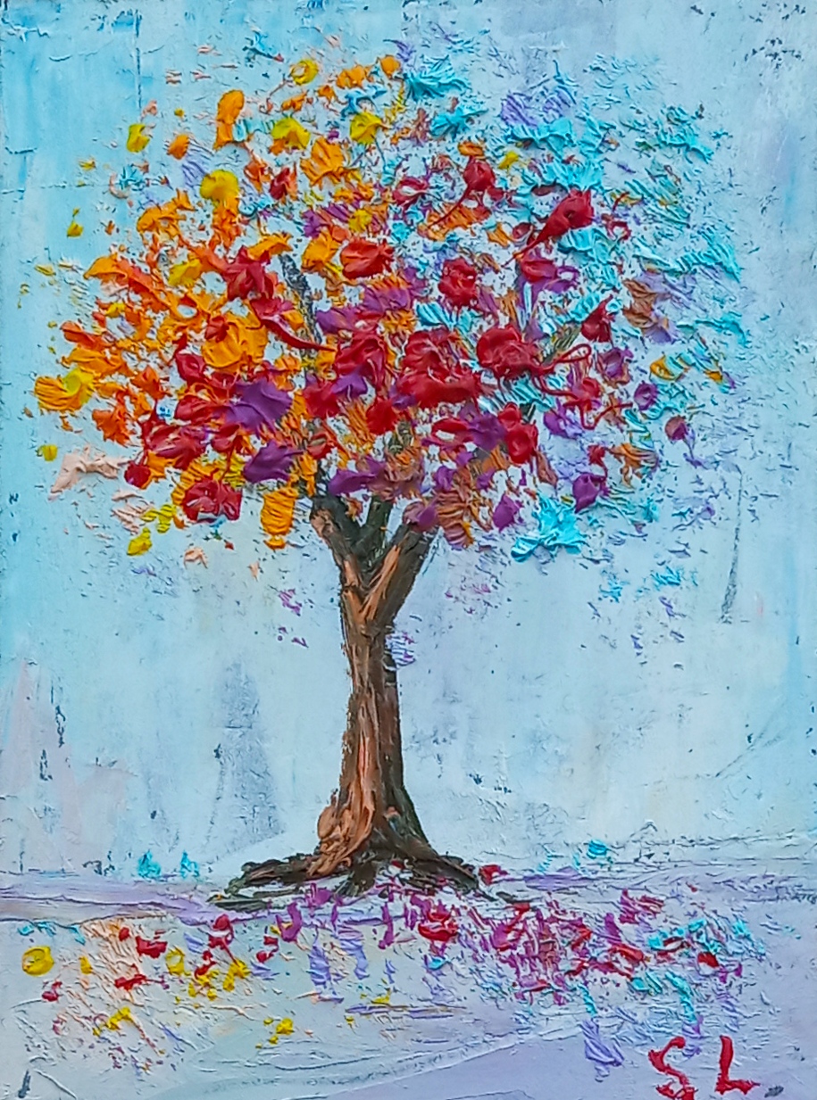 Tree of Life Original Art Impasto Oil Painting Small Art 2.5 | Inspire ...