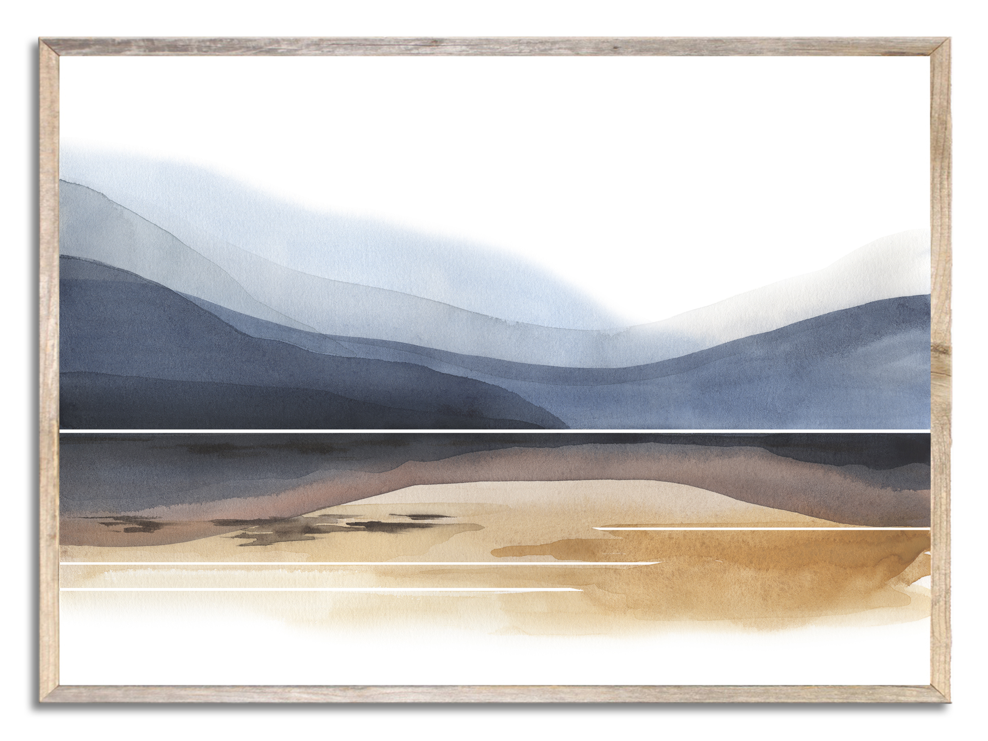 Mountain Lake Art Print Smoky Landscape Wall Art Indigo | Inspire Uplift