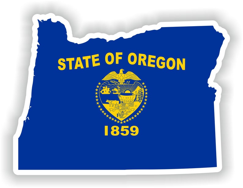 Oregon map Sticker Flag for Laptop Book Fridge Guitar Motorc - Inspire ...
