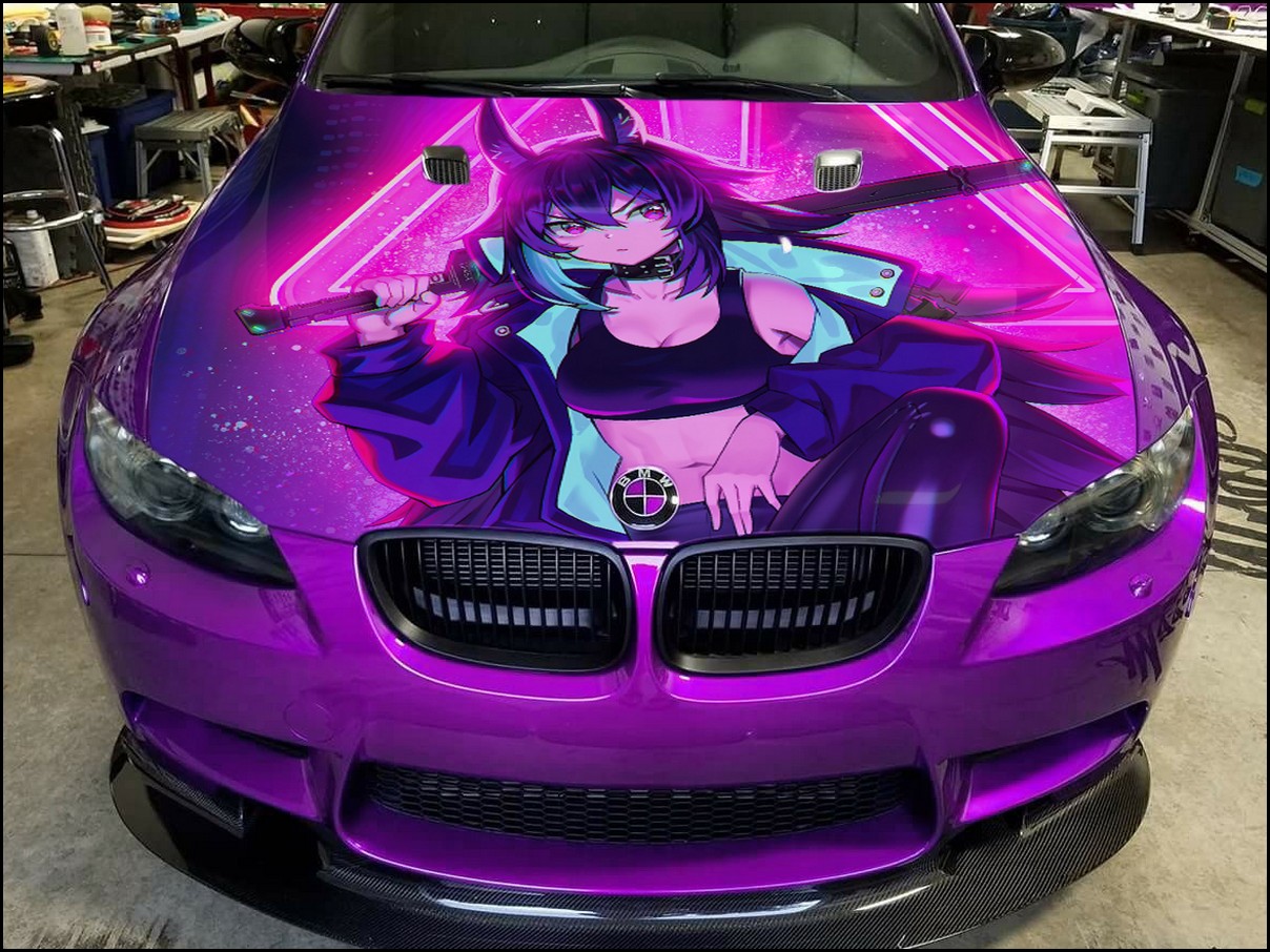 Vinyl Car Hood Wrap Full Color Graphics Decal Cyberpunk Stic Inspire Uplift
