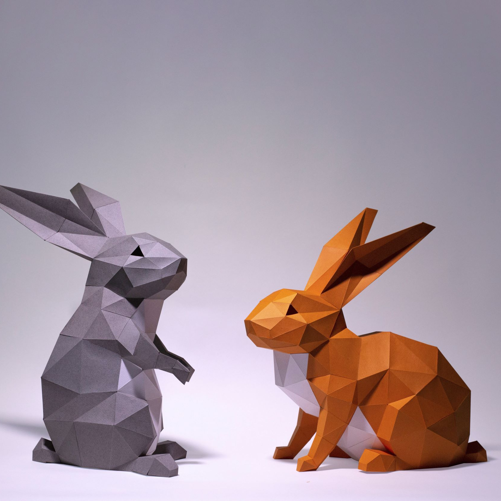 Bunny Rabbit Sitting And Bunny Rabbit standing up Paper Craf | Inspire ...