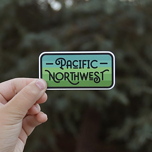 Pacific Northwest badge Sticker PNW, Waterproof Vinyl Deca Inspire