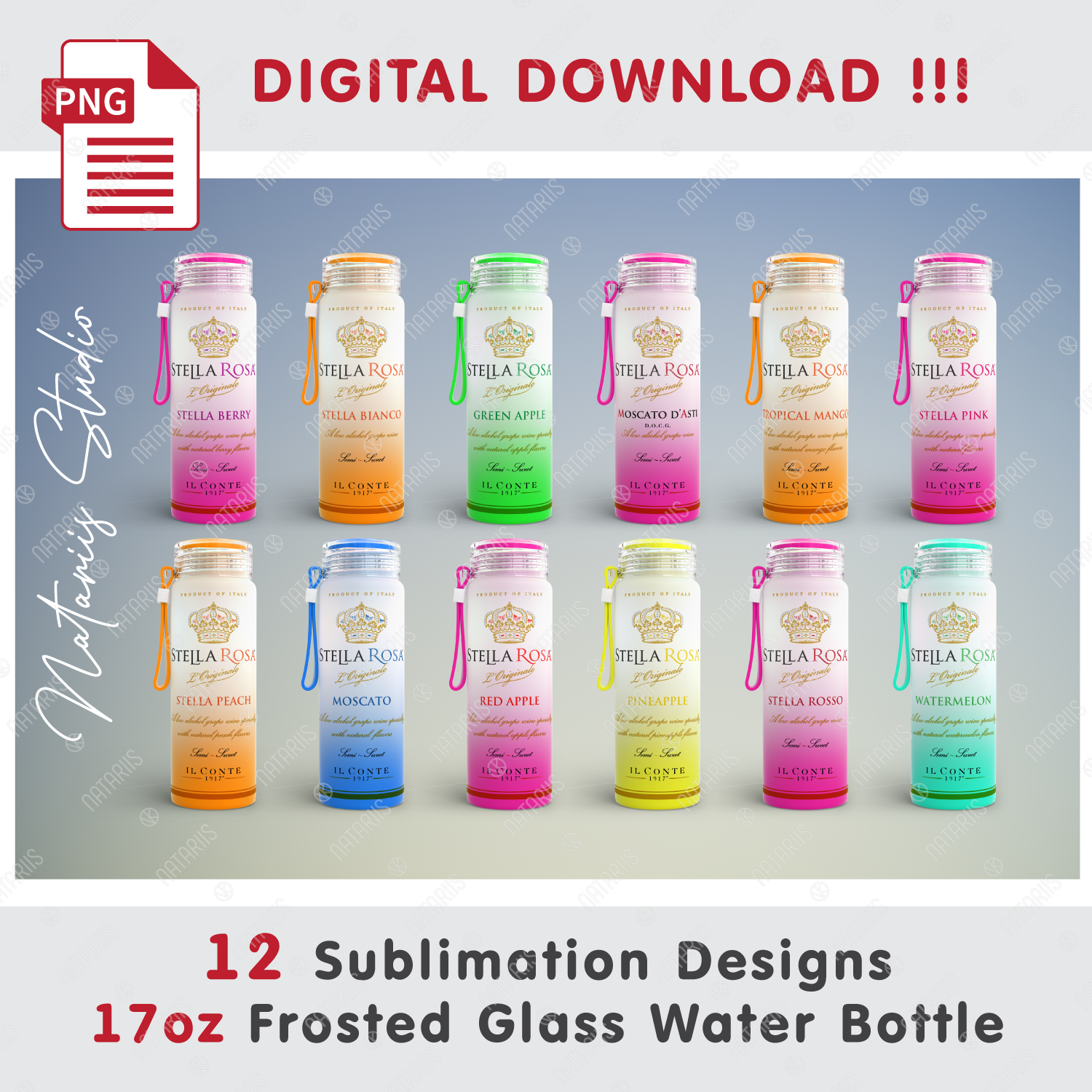 Stella Rosa Label Template 12 Stella Rosa Seamless Template 17oz Frosted Bottle - Inspire Uplift
