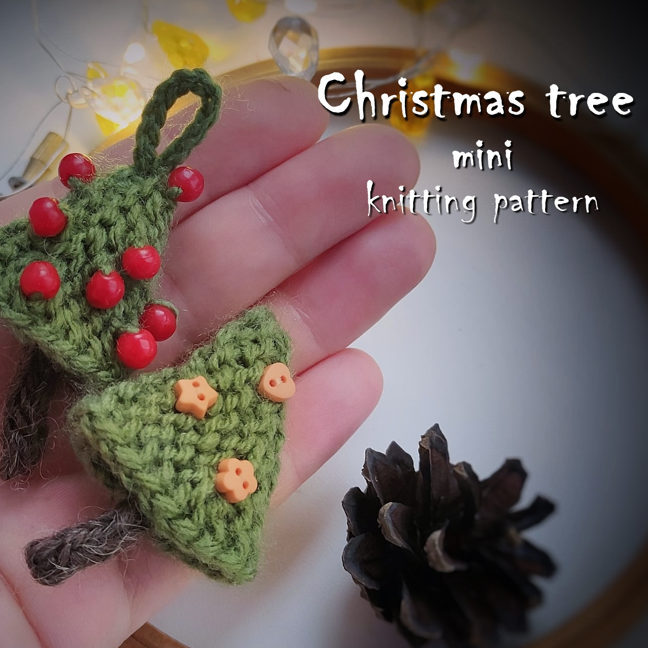 Christmas tree knitting pattern, cute Xmas brooch, knitting | Inspire Uplift