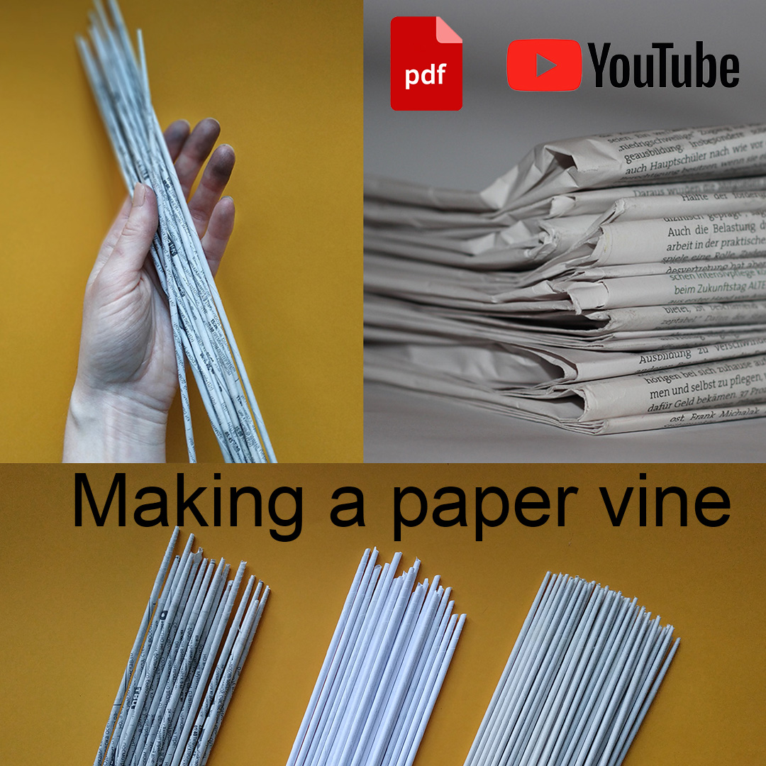 Create a paper vine for basket weaving. Weaving straw Paper Inspire Uplift