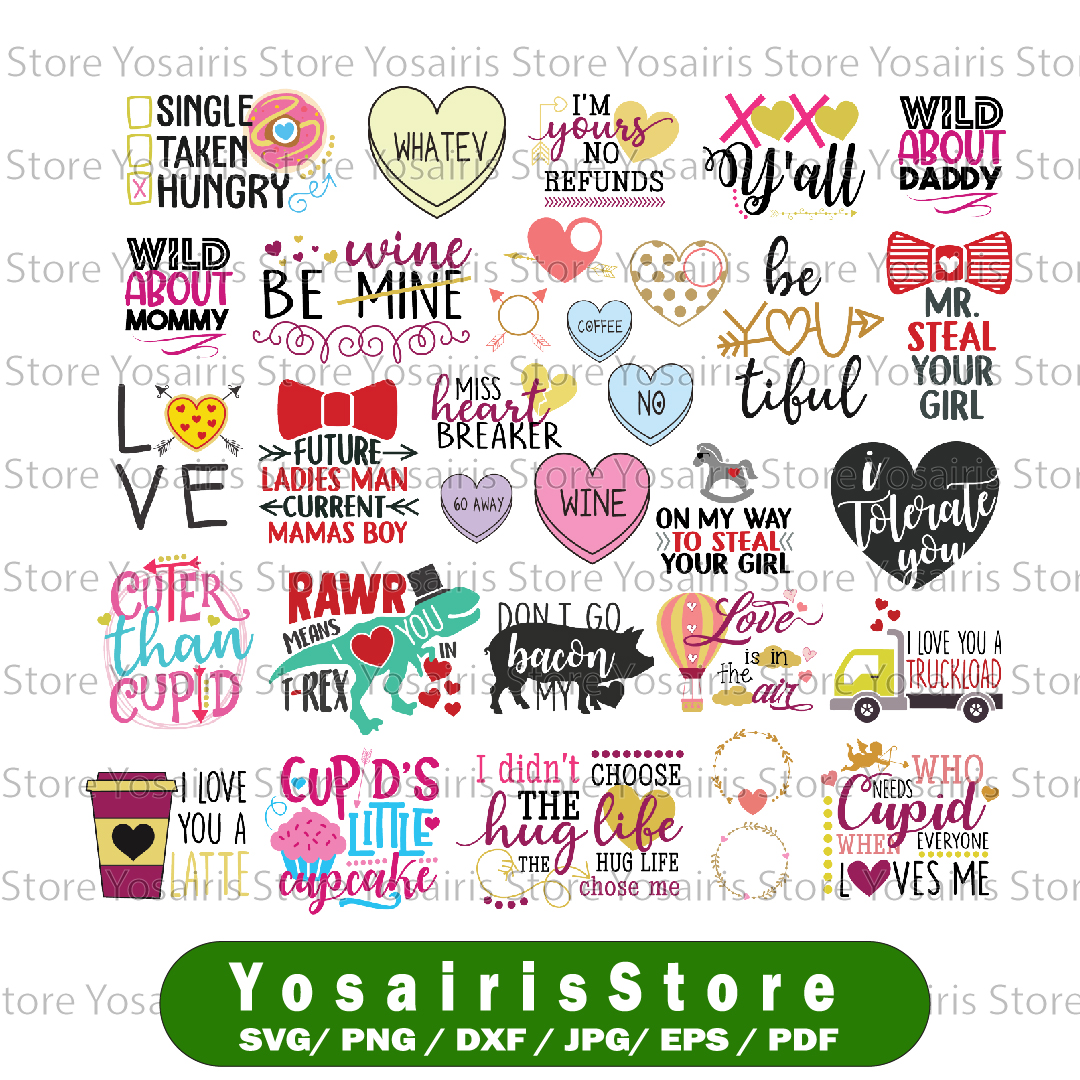 HUGE Valentine's Bundle 35 svg dxf png eps Files for Cutting | Inspire ...