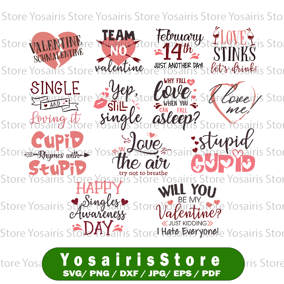 Anti Valentines Day Svg Bundle, Valentines Svg, Funny Valent | Inspire ...