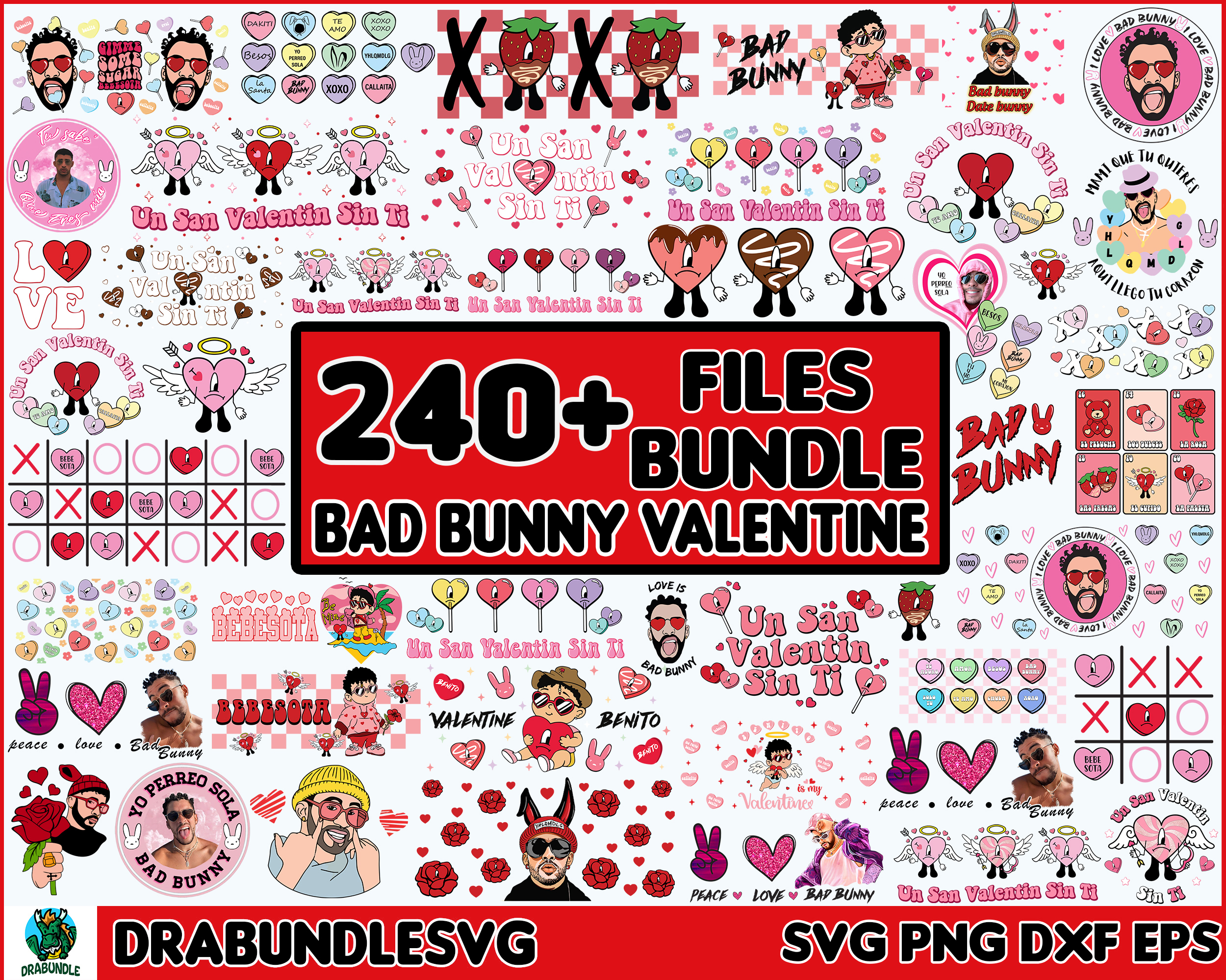 240 Valentine Bad Bunny Svg Png, Bad Bunny Valentines Png, U | Inspire ...