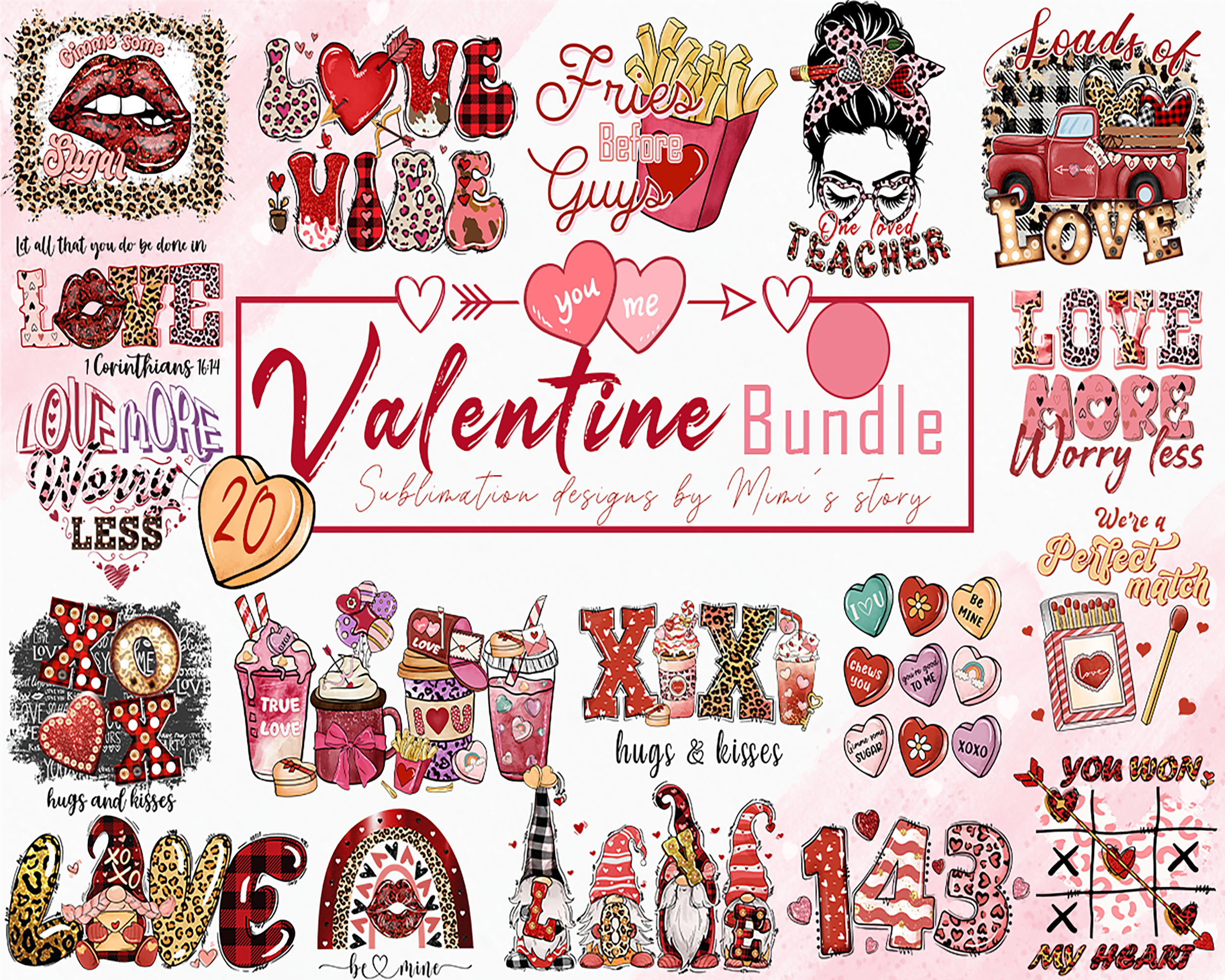 Retro Valentine png bundle Be mine Howdy valentine Love latt | Inspire ...