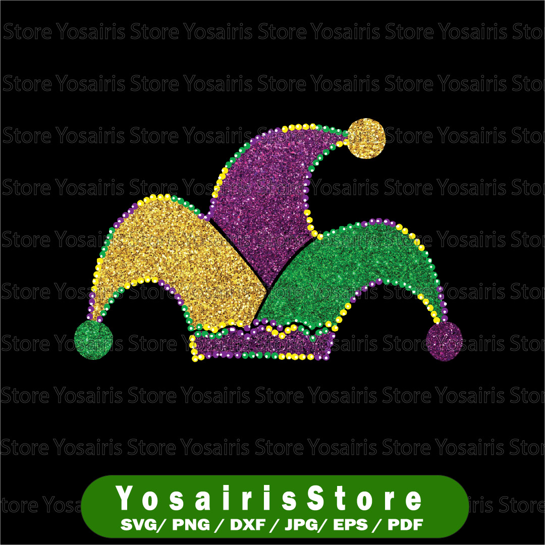 Mardi Gras PNG, Fat Tuesday, Jester Hat PNG, Glitter Fleur D - Inspire