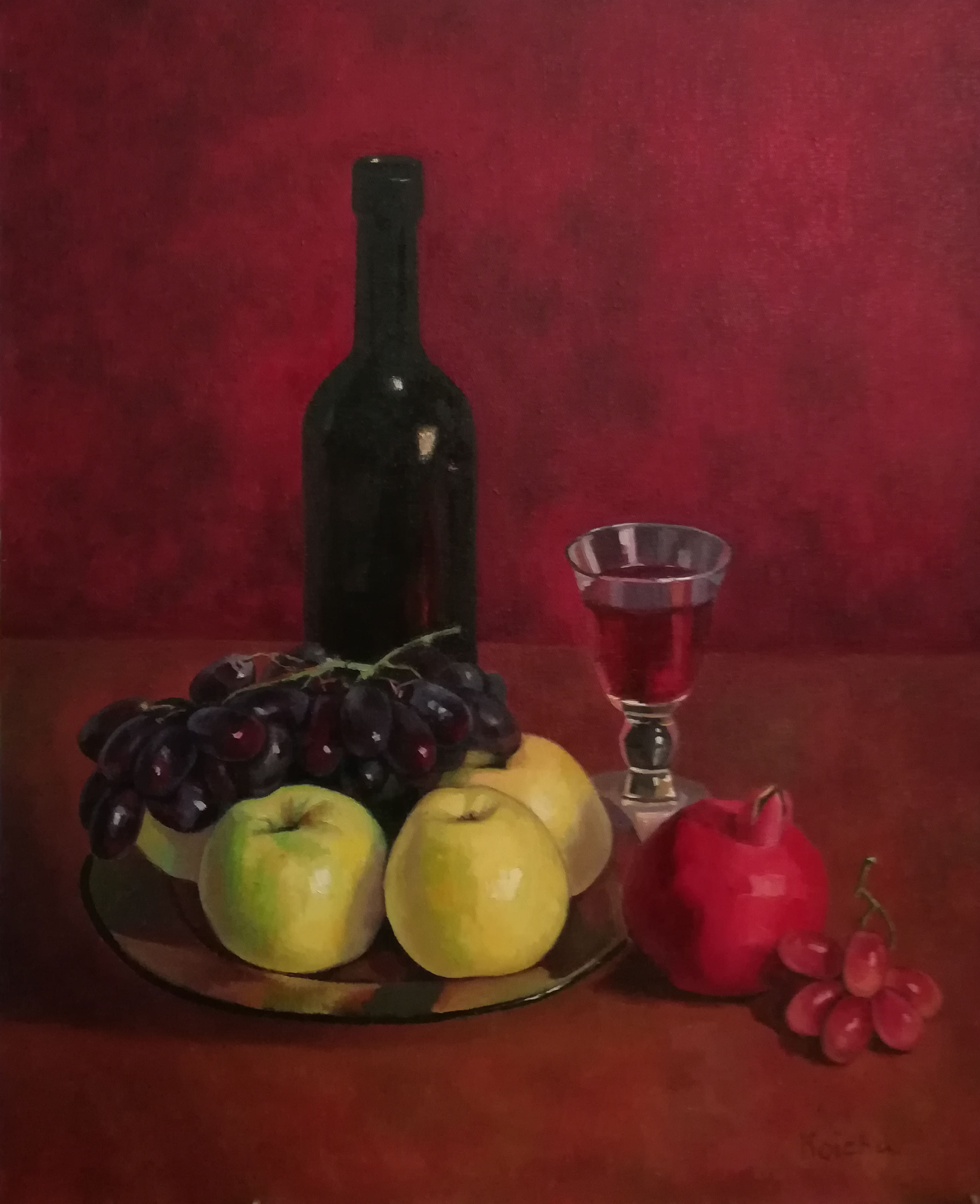 Fruits and Wine Still Life Oil Painting on Canvas Original A - Inspire ...