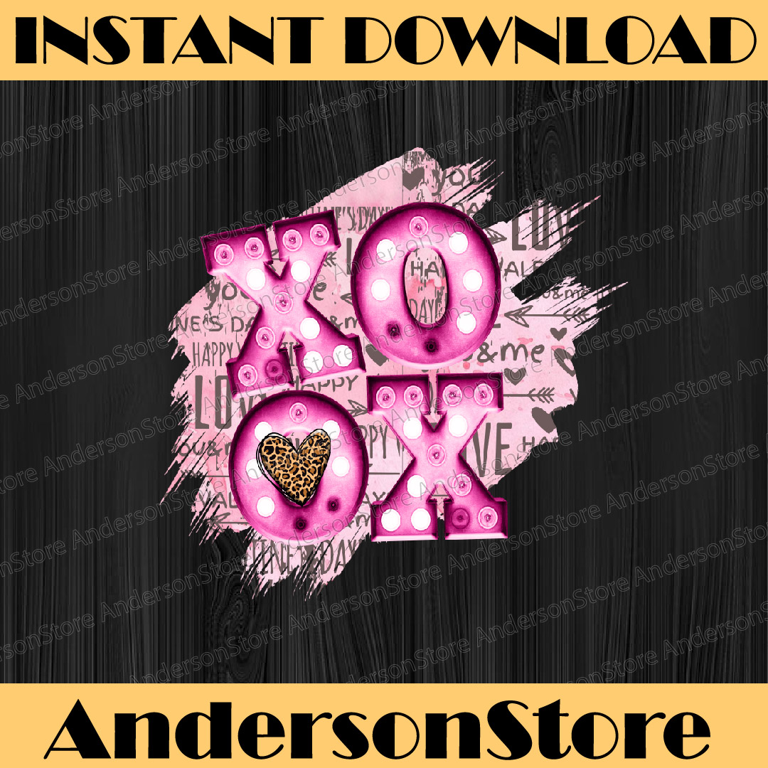 XOXO Leopard Valentine sublimation PNG design, Love Sublimat | Inspire ...