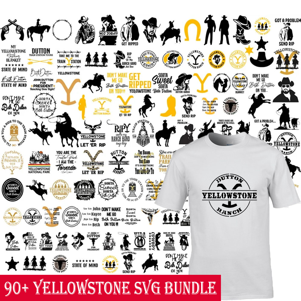 90 Yellow-stone Svg Bundle, Yellow-stone Svg, Beth Dutton Sv