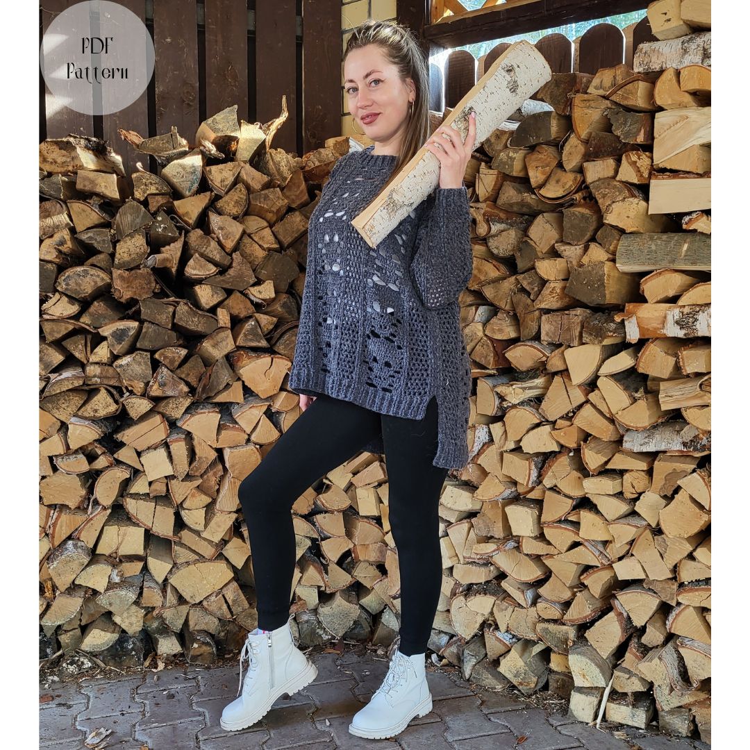 Crochet skull sweater PDF Pattern skull Oversized sweater Inspire