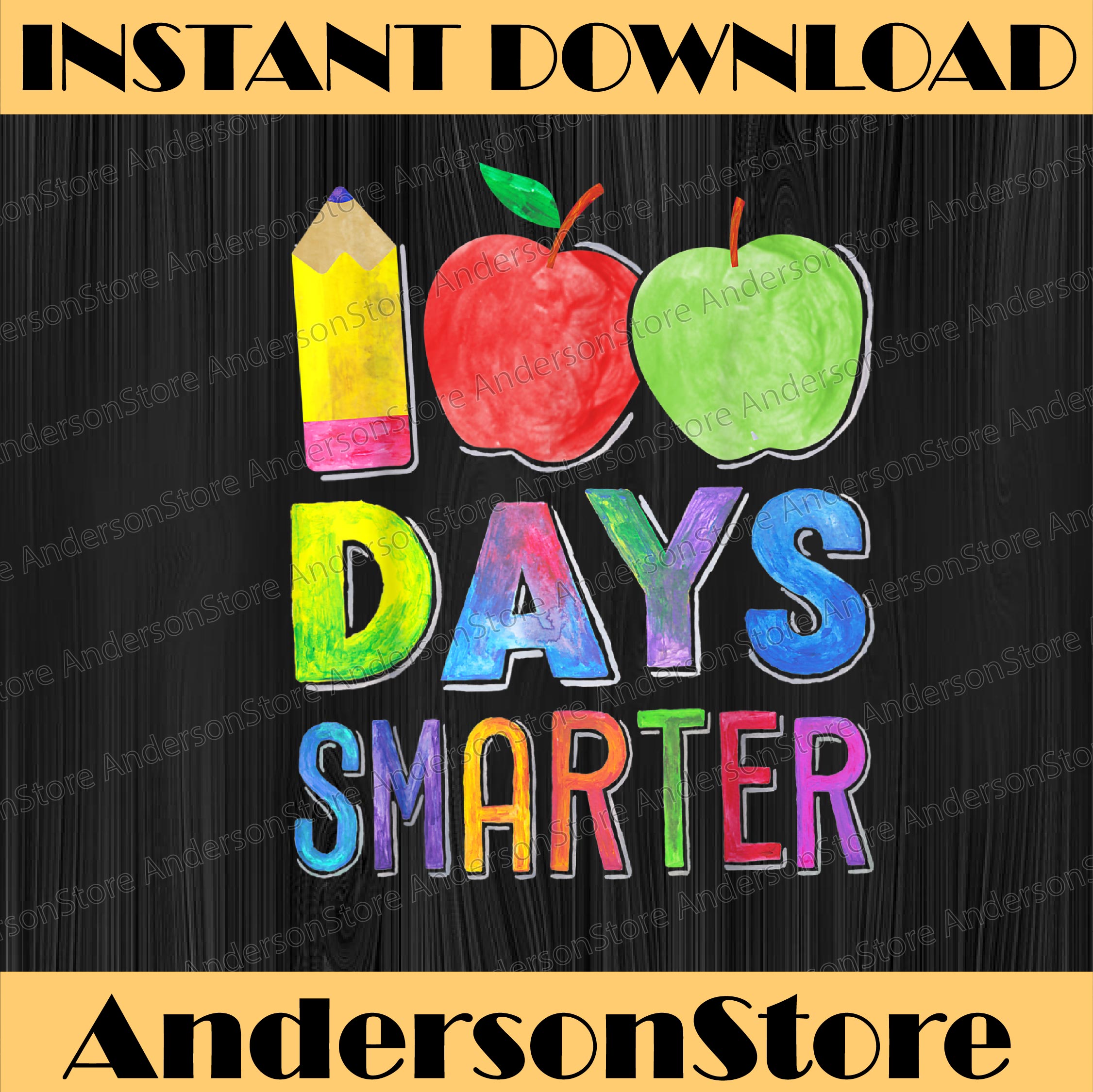 100 Days Smarter 100th Day of School PNG Teacher PNG | Inspire Uplift
