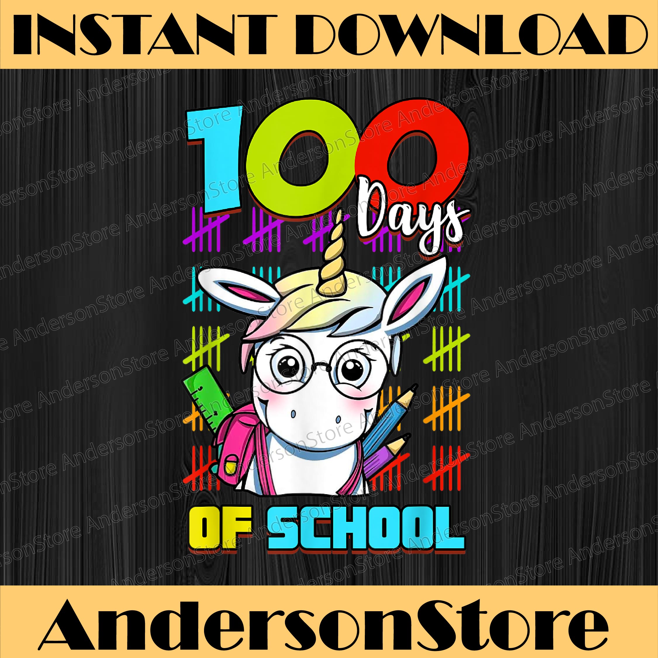 100 Days Of School Unicorn 100 Days Smarter 100th Day PNG | Inspire Uplift