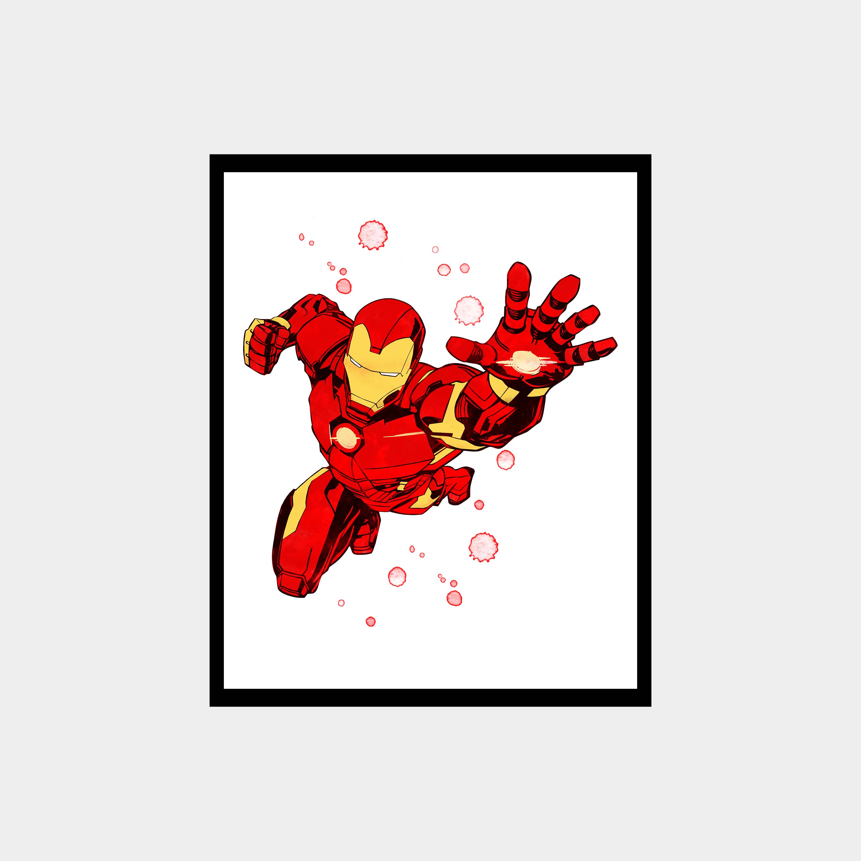 Iron Man Marvel Superhero Art Print – Glossy Paper, UK Artist Original