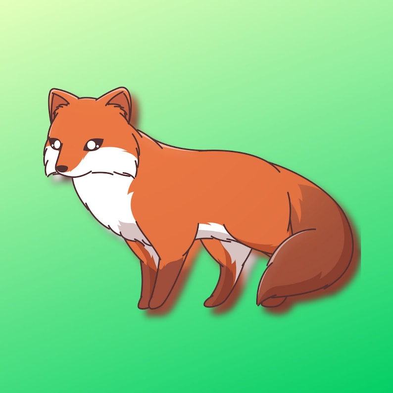 Super Kawaii Red Fox sticker! Adorable little canine fox-for - Inspire ...