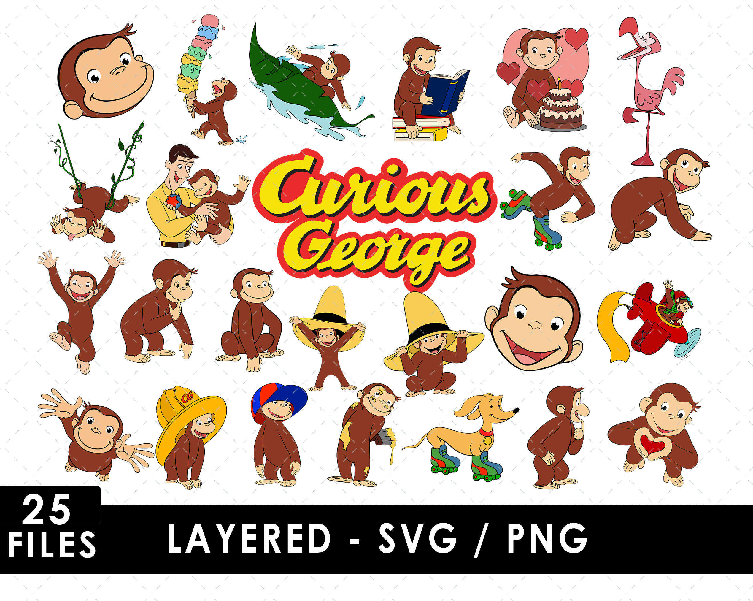Curious George Svg Files, Curious George Svg Files, Vector P | Inspire ...